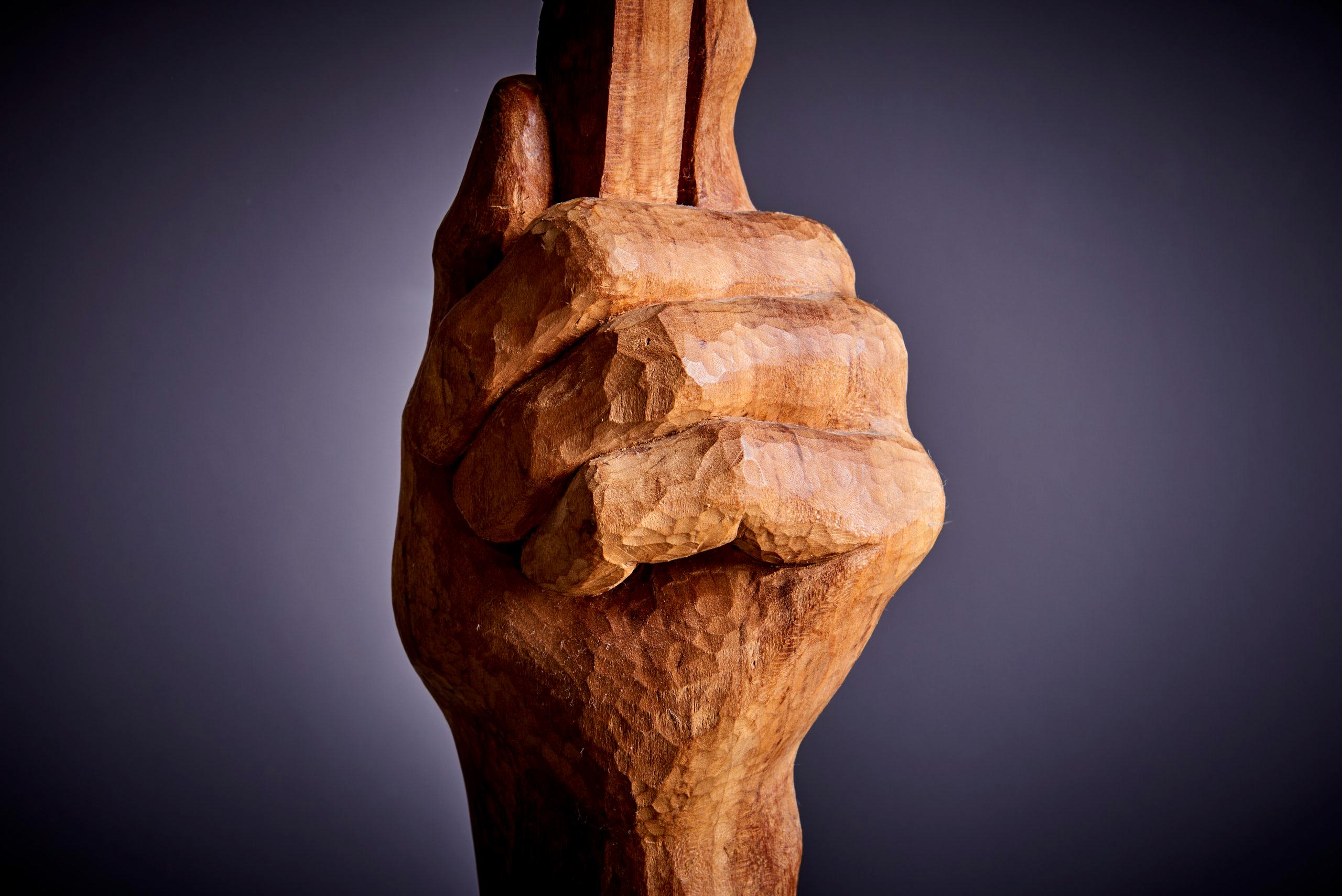 Holz-Studio-Skulptur aus Holz von Ben Rouzie, USA, 1960er Jahre 1
