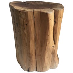 Wooden Stump Stool Side Table