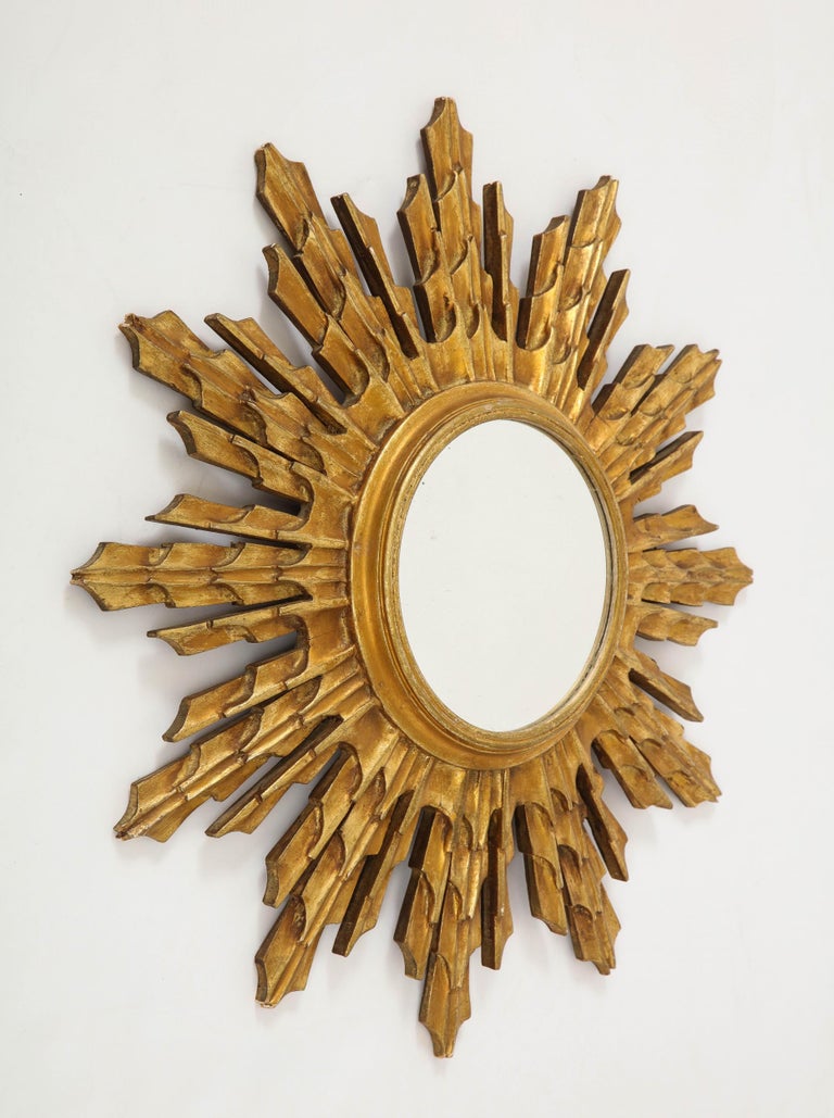 Wooden Sunburst Mirror at 1stDibs