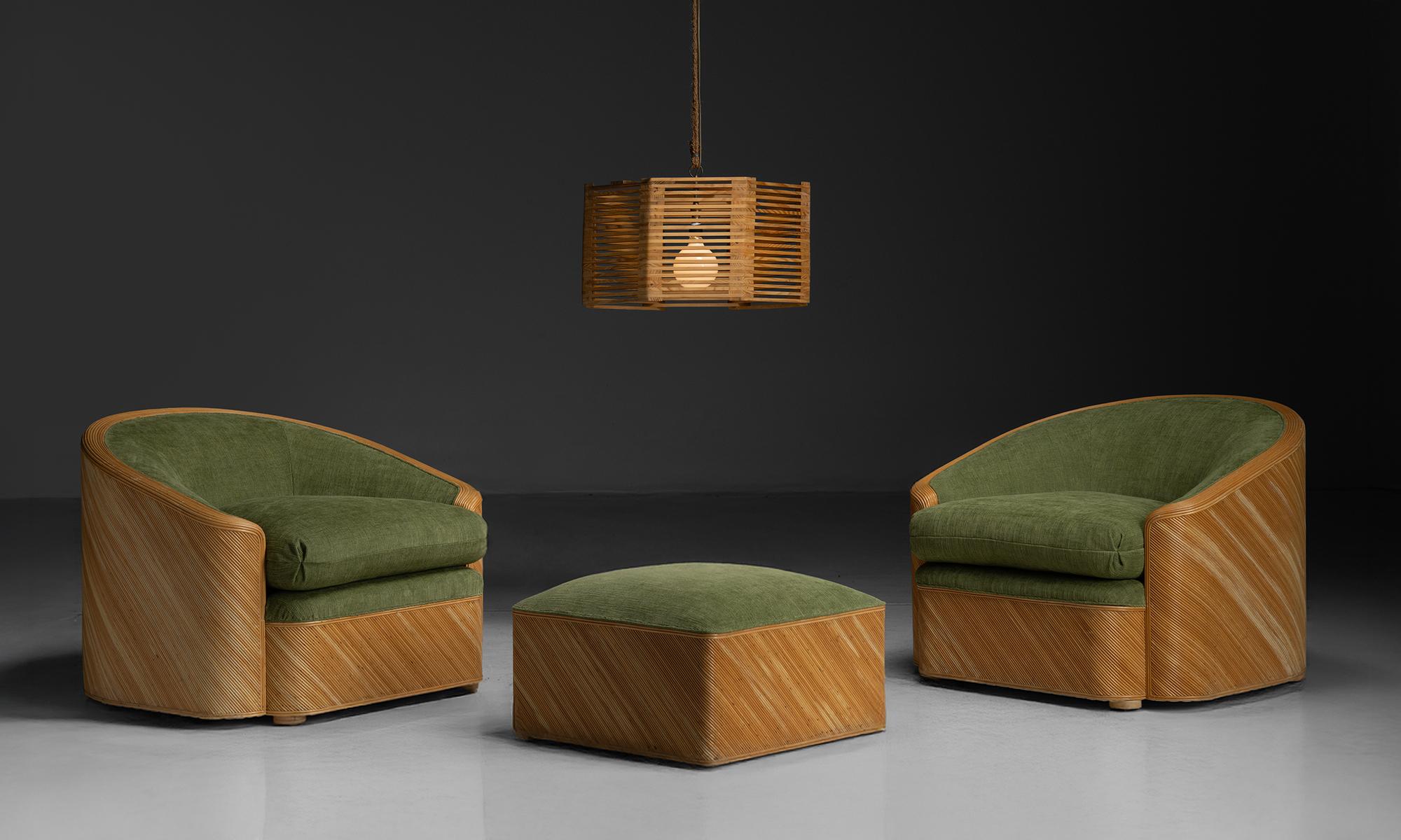 Wooden Suspension Lights, France circa 1960 2