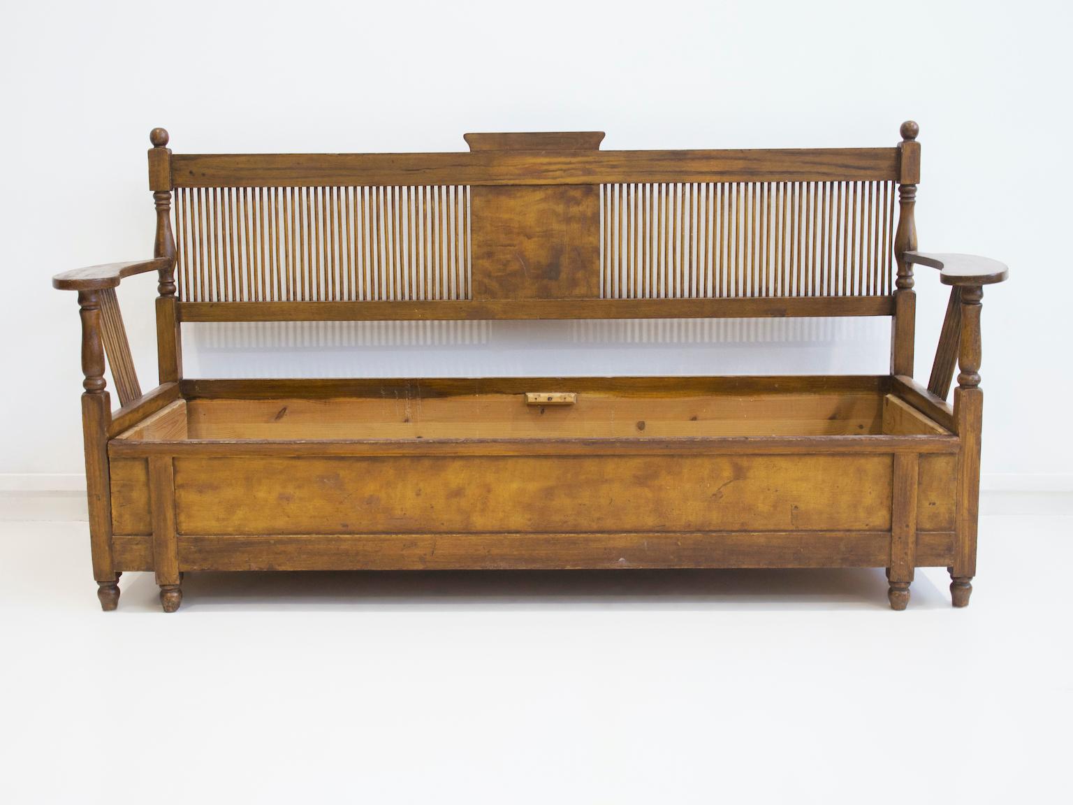 Stained wood sofa designed in 1899 by Carl Westman. Model 
