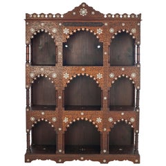 Wooden Syrian Wall Unit with Mother of Pearl Inlay