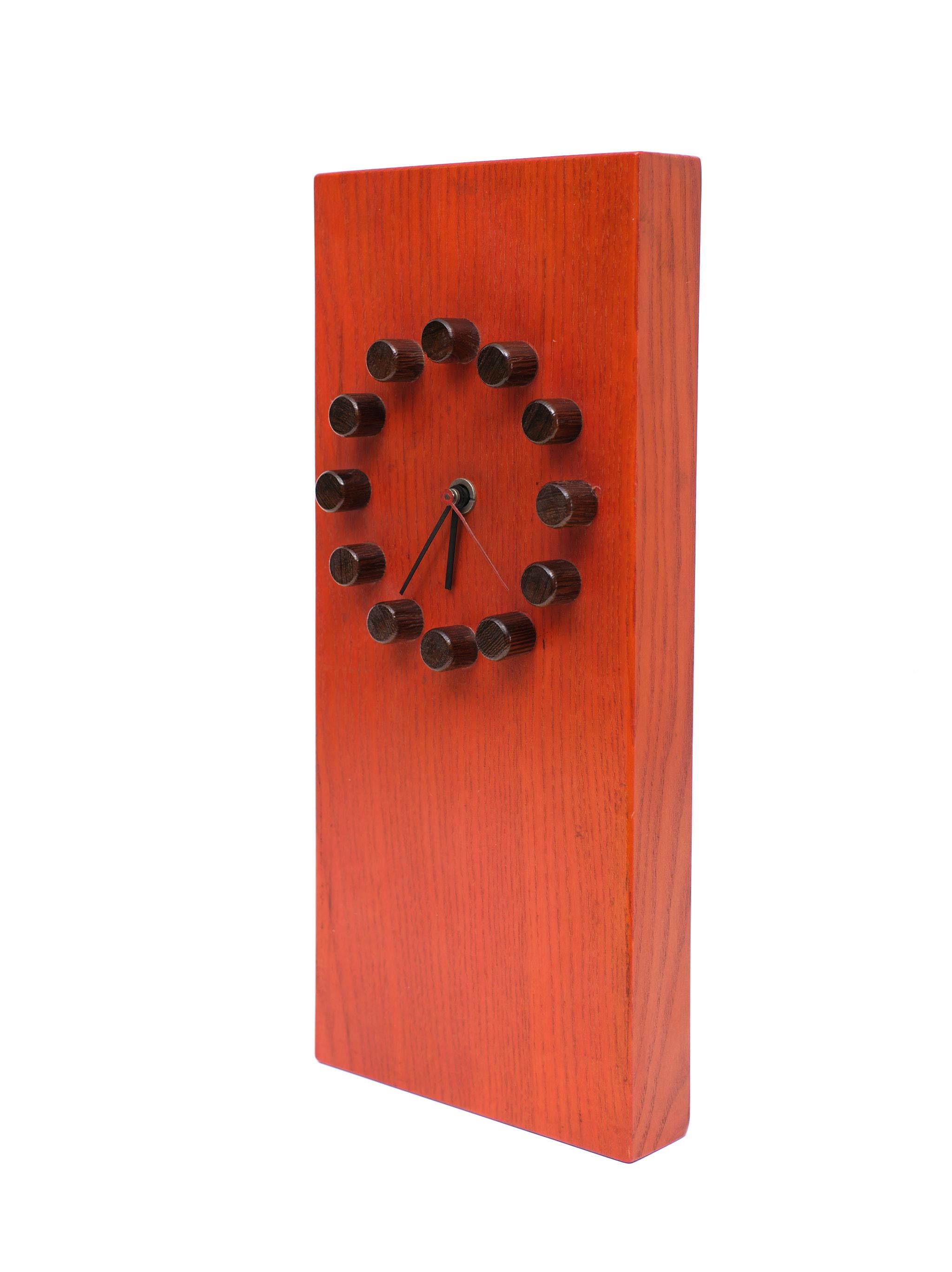 Late 20th Century Wooden Table Clock  1970s Dutch 