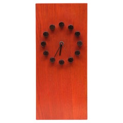 Wooden Table Clock  1970s Dutch 