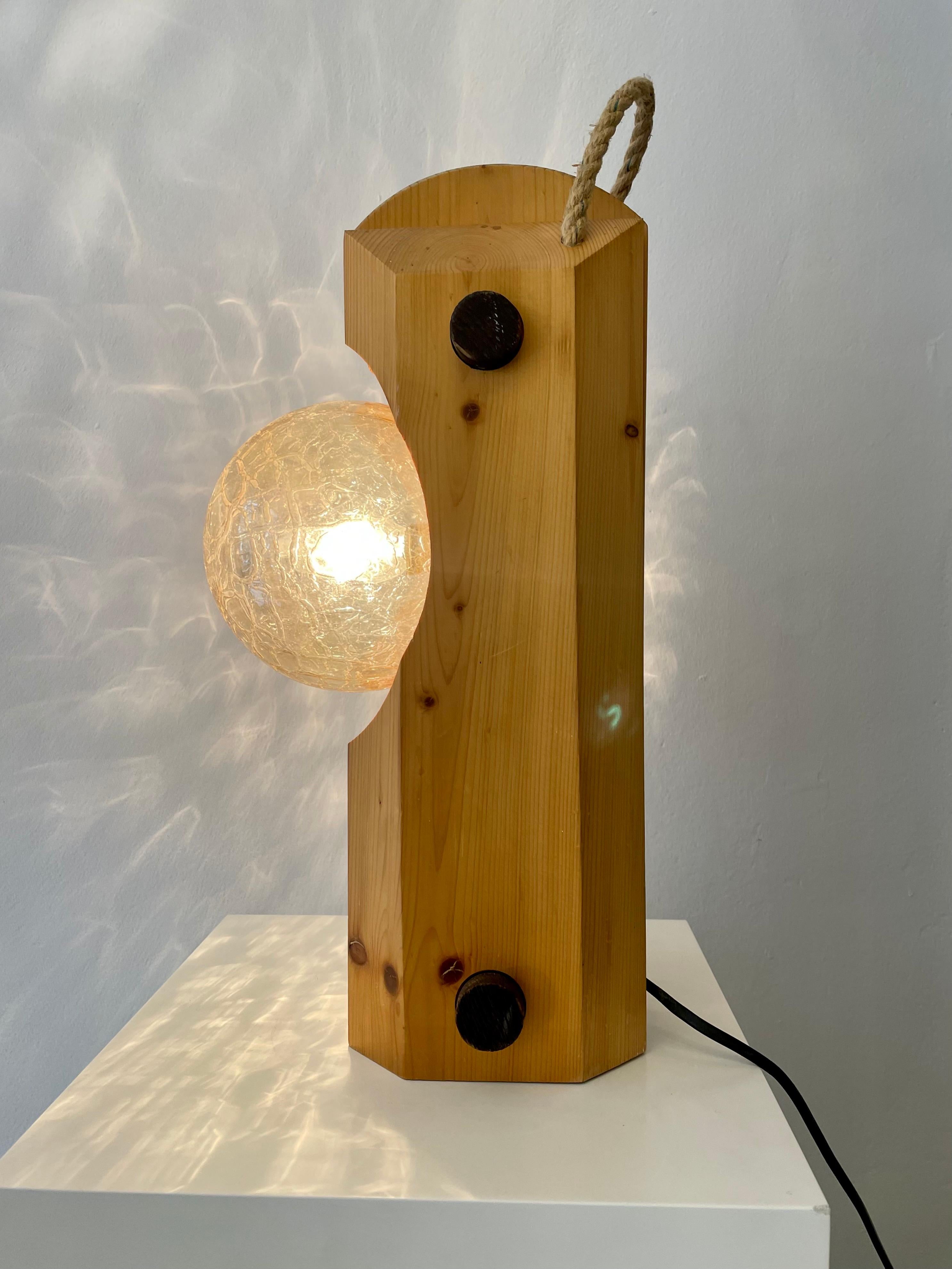 Wooden Table Lamp by Temde Leuchten, Germany, 1970s For Sale 1