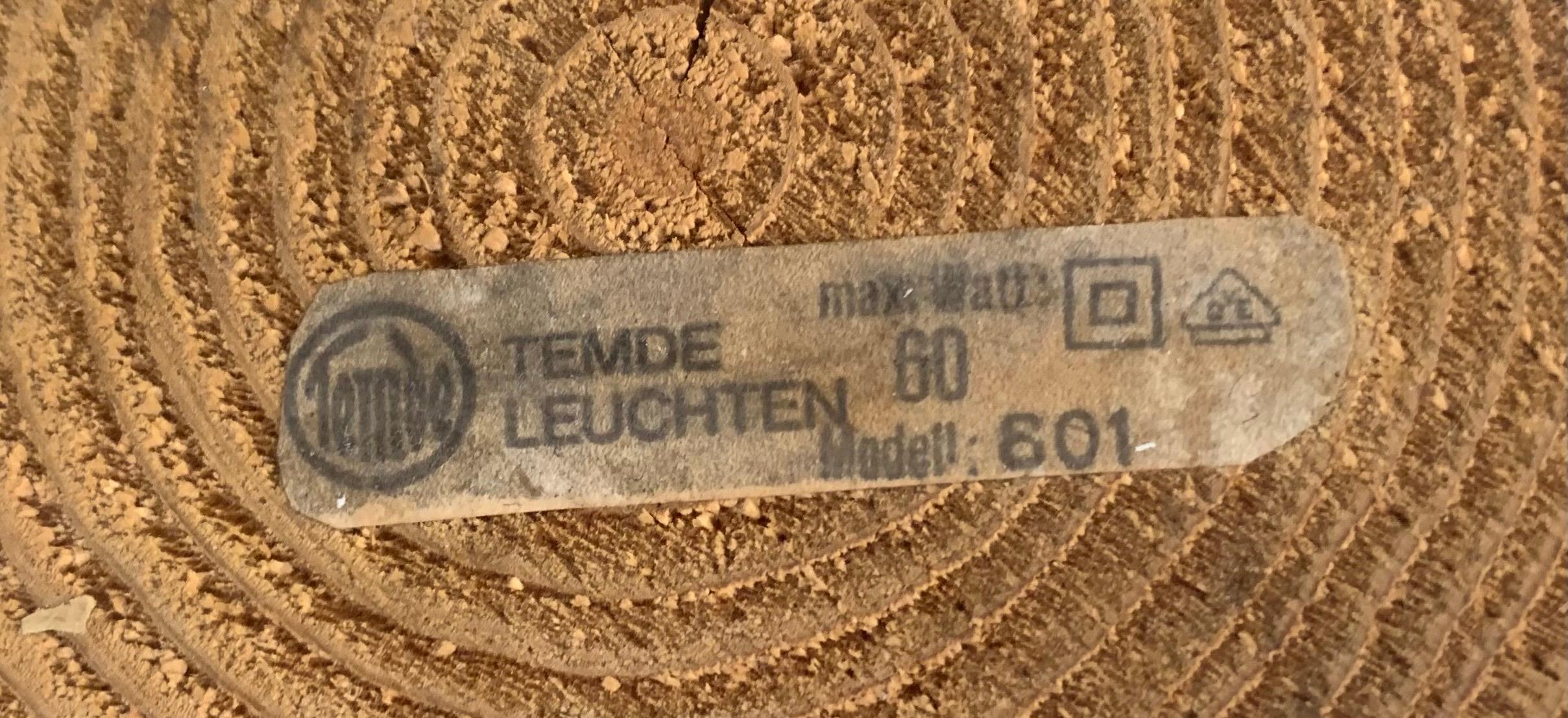 Wooden Table Lamp by Temde Leuchten, Germany, 1970s For Sale 3