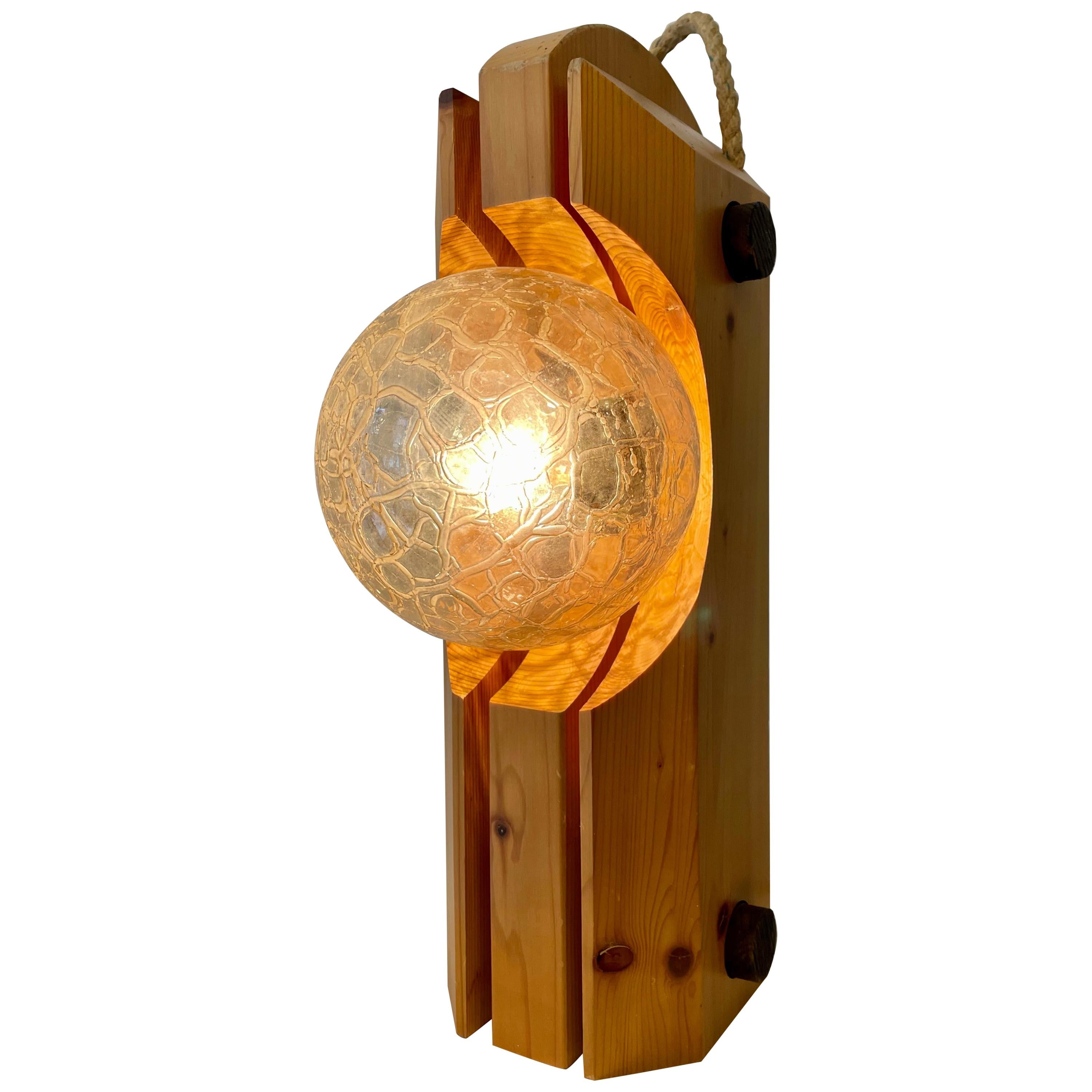 Holz-Tischlampe von Temde Leuchten, Deutschland, 1970er Jahre