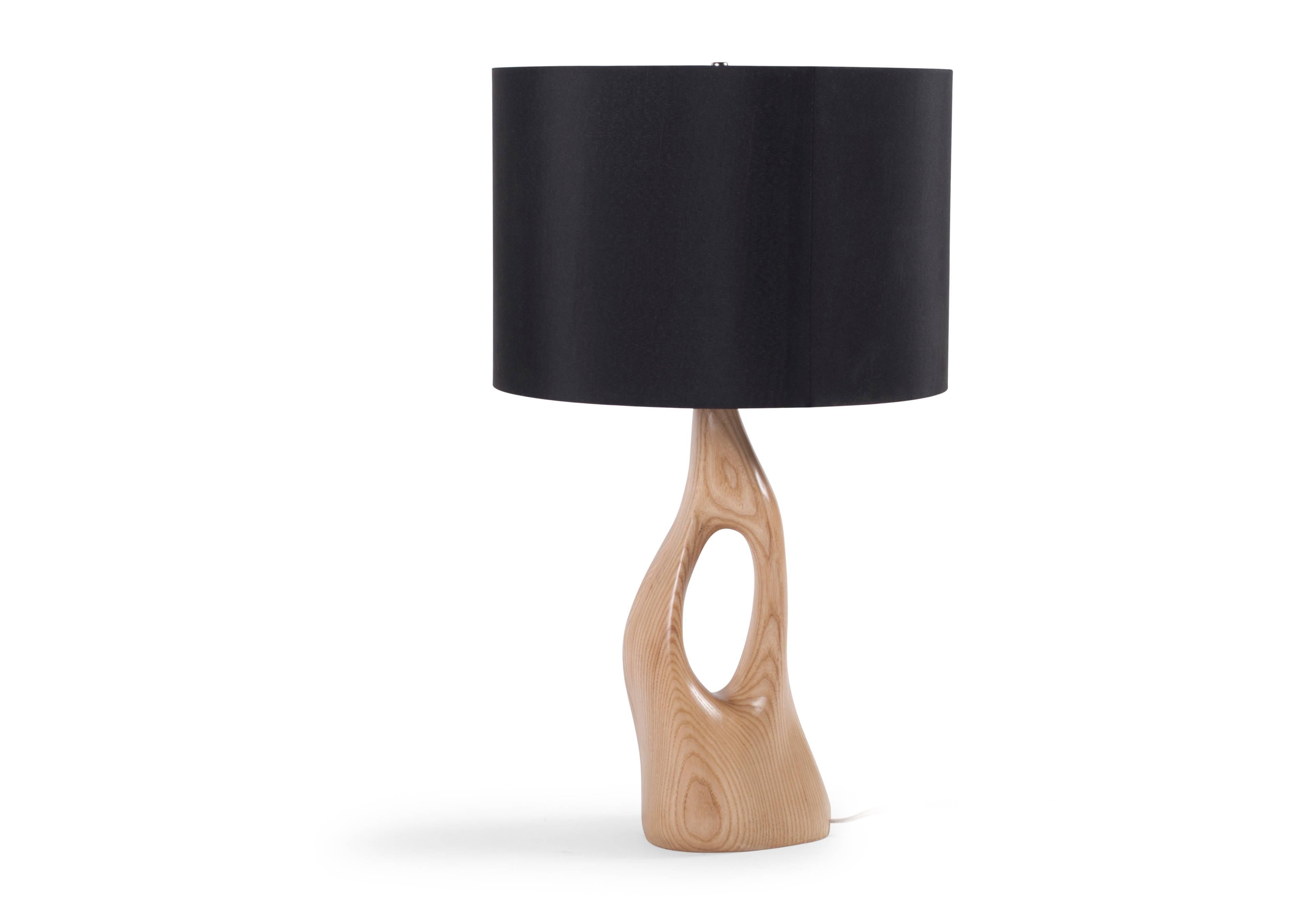 Américain Lampe de bureau hélice Amorph, bois massif, teinture naturelle en vente