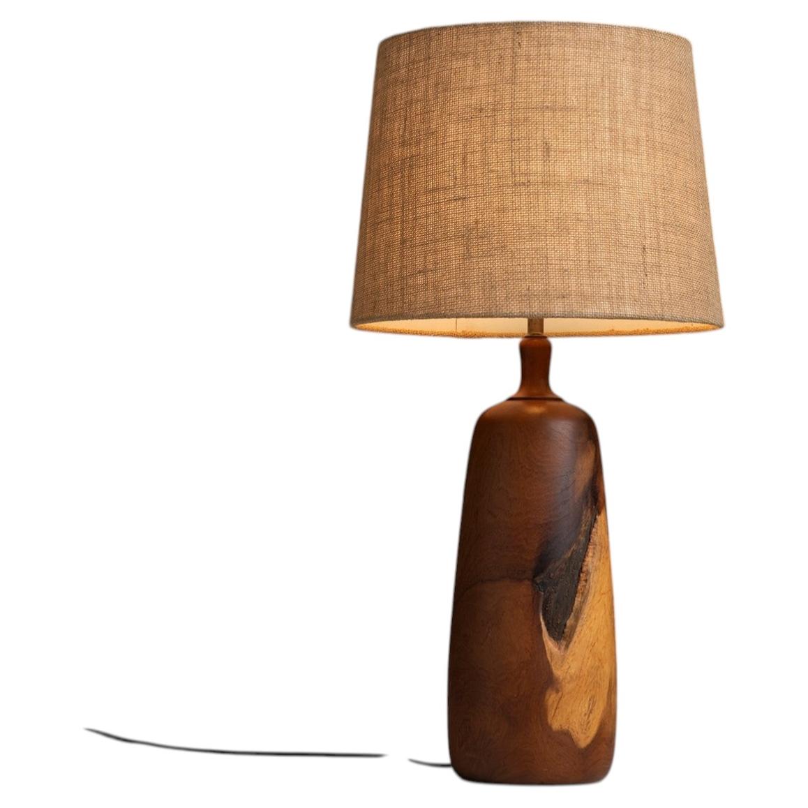 Wooden Table Lamp, France 1950