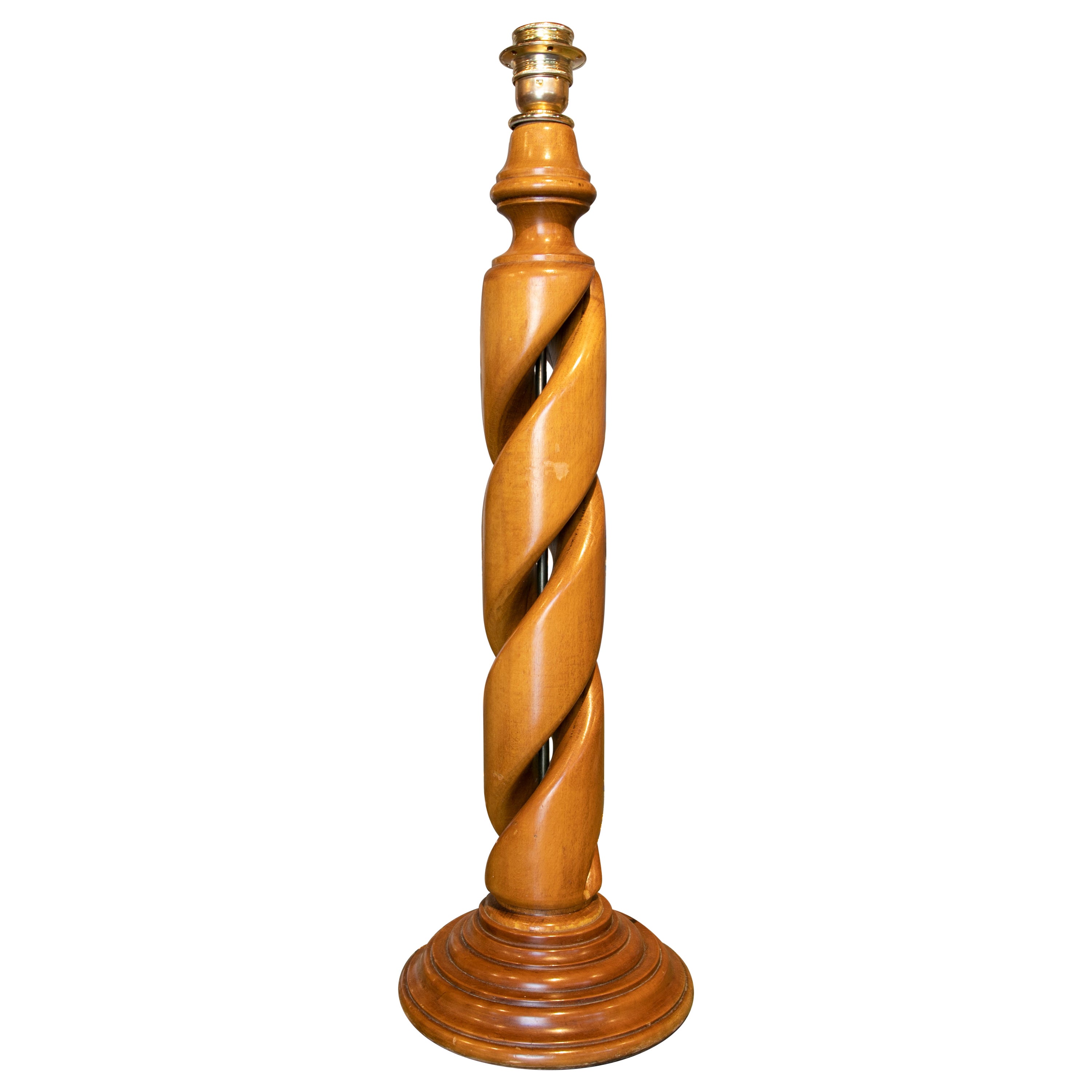 Wooden Table Lamp in Spiral Form