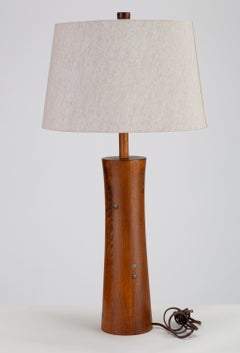 Wooden Table Lamp with Tile Inlay by Gordon & Jane Martz