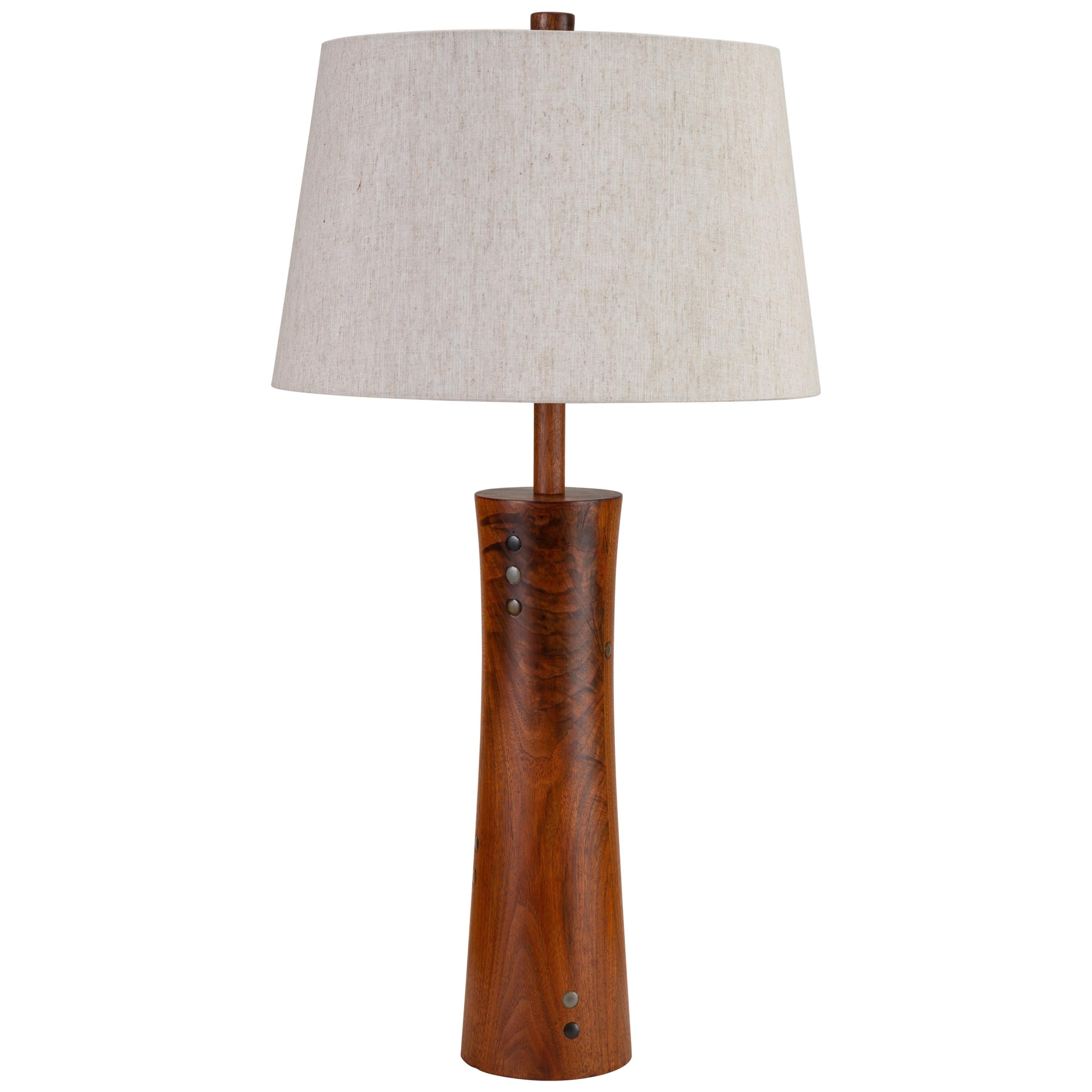 Wooden Table Lamp with Tile Inlay by Gordon & Jane Martz