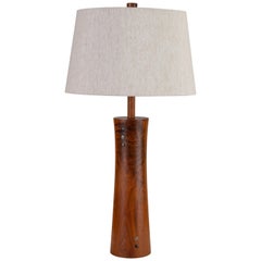 Lampe de table en bois avec incrustation de carreaux par Gordon & Jane Martz