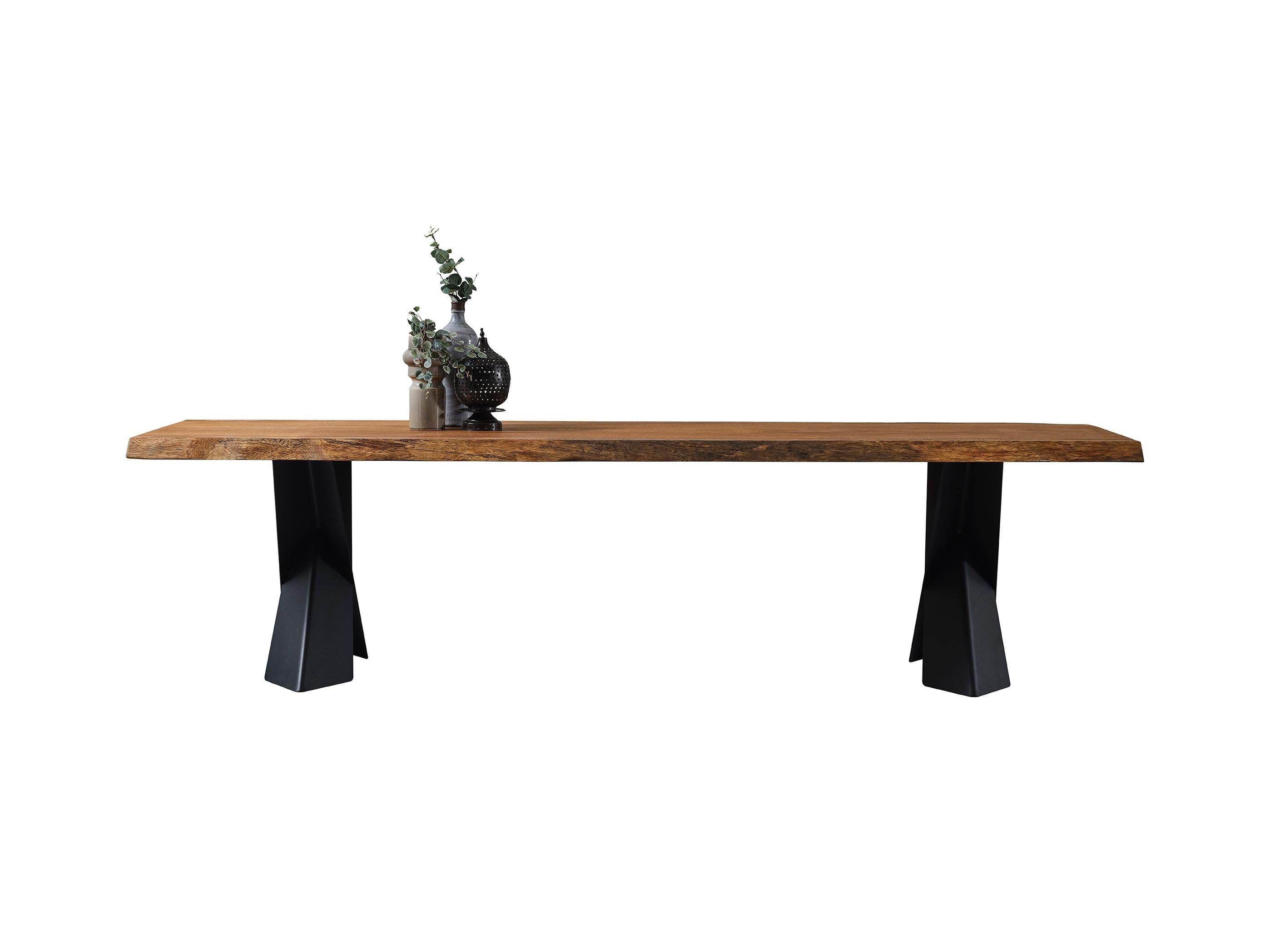 Arts and Crafts Wooden Table - Live Edge Dine Table - Custom Dining Table - Kitchen Table For Sale