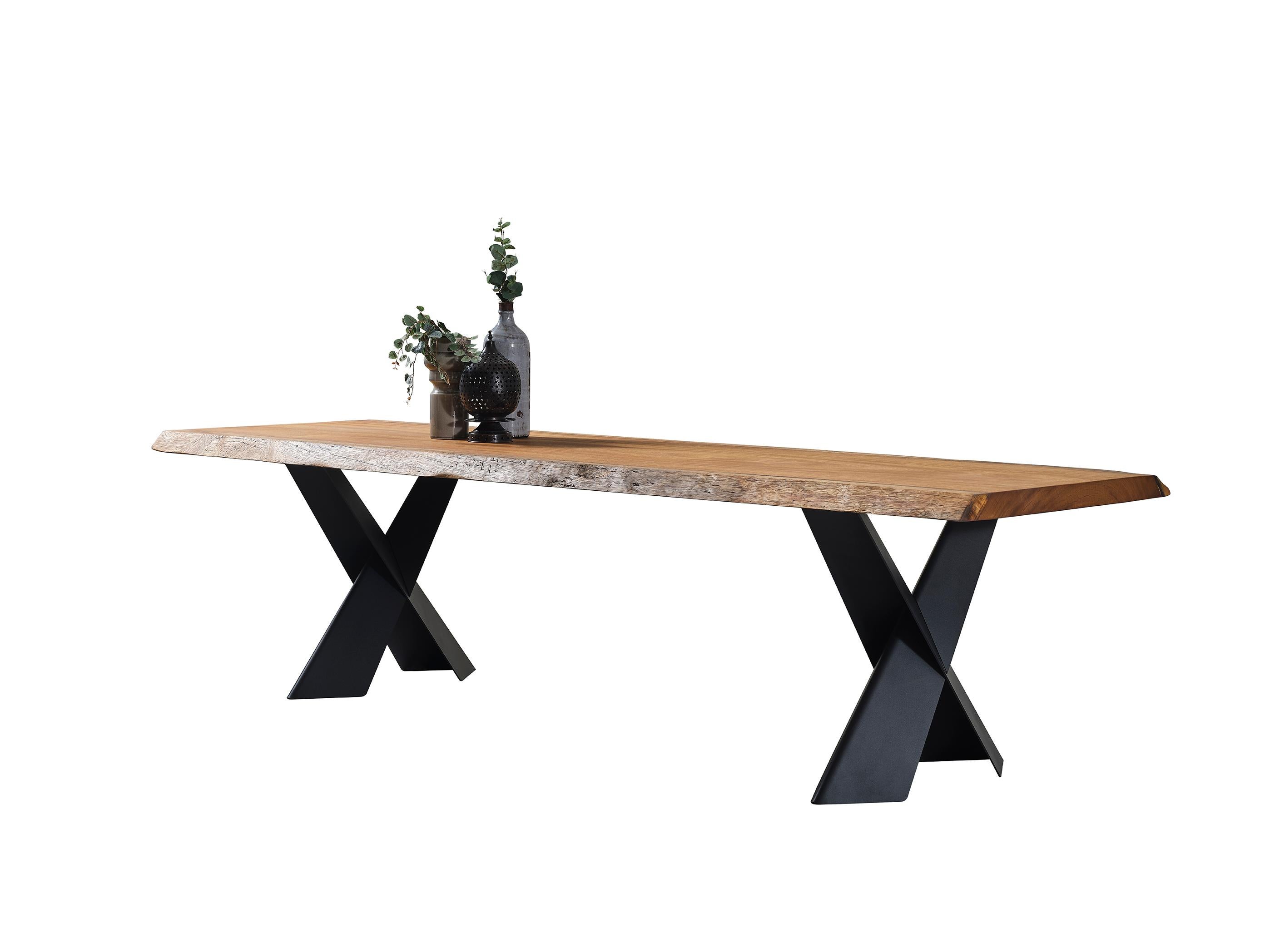 Brushed Wooden Table - Live Edge Dine Table - Custom Dining Table - Kitchen Table For Sale
