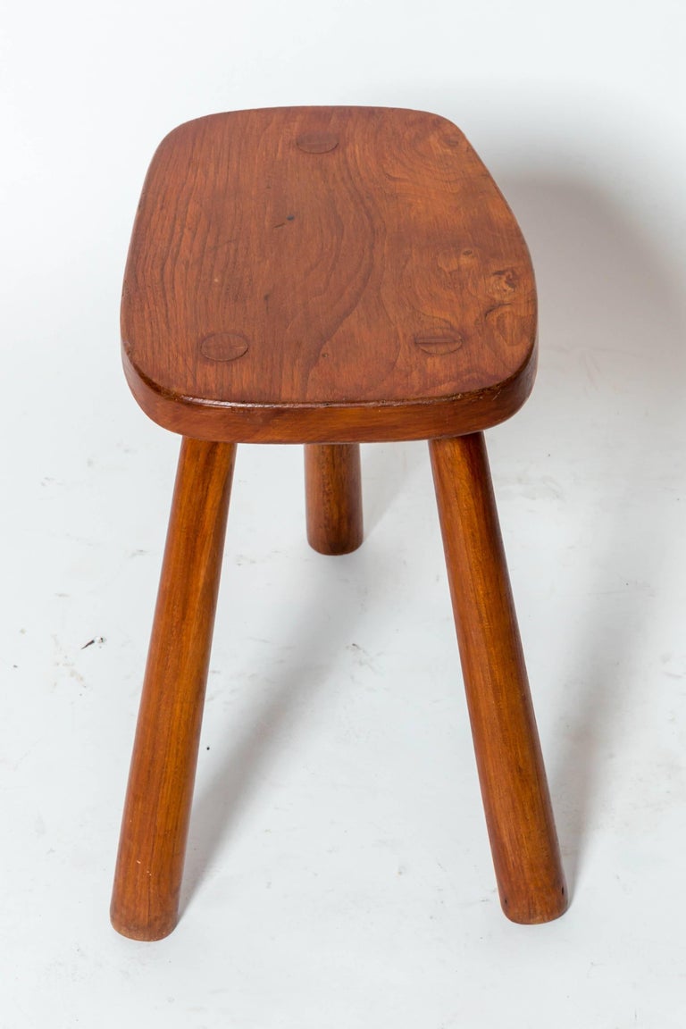 Three-Leg Wooden Tabouret, France, circa 1950s In Excellent Condition For Sale In New York City, NY