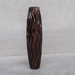 Wooden Tall French Mid-Century Decorative Vase