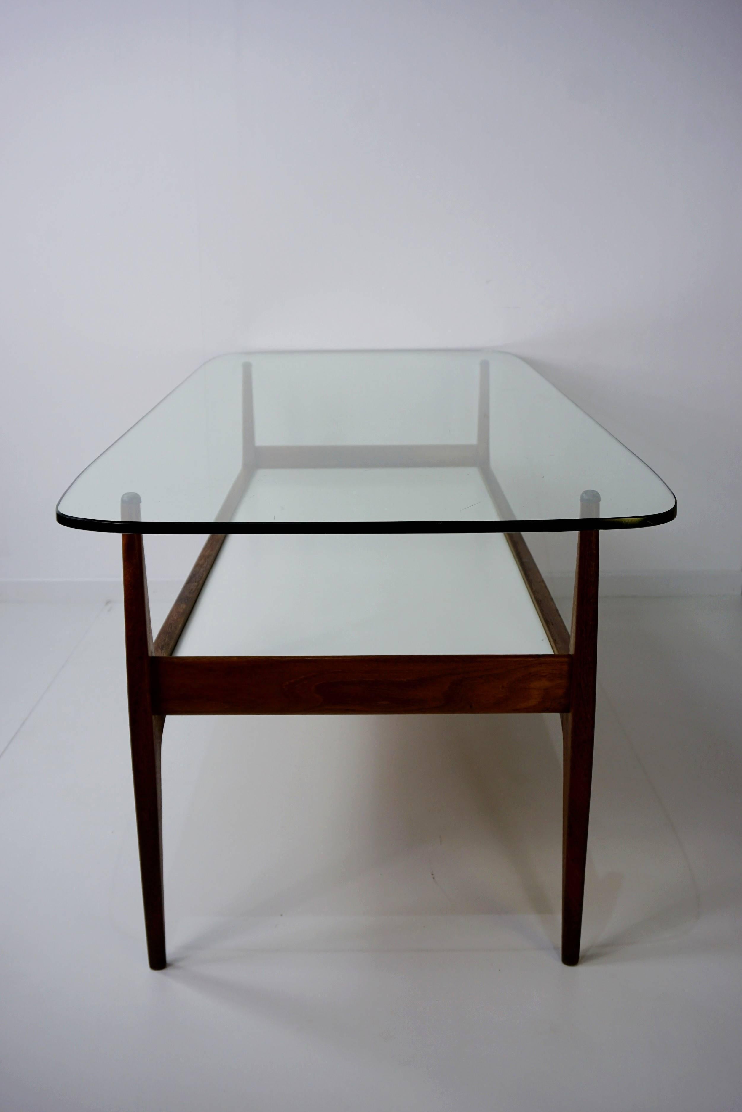 20th Century Wooden Teak and Glass Coffee Table by Jos De Mey
