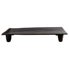 Wooden Teak Primitive Naga Coffee Table Bench in a Wabi Sabi Style, India