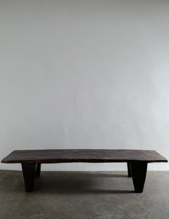 Wooden Teak Primitive Naga Coffee Table or Bench in a Wabi Sabi Style, India