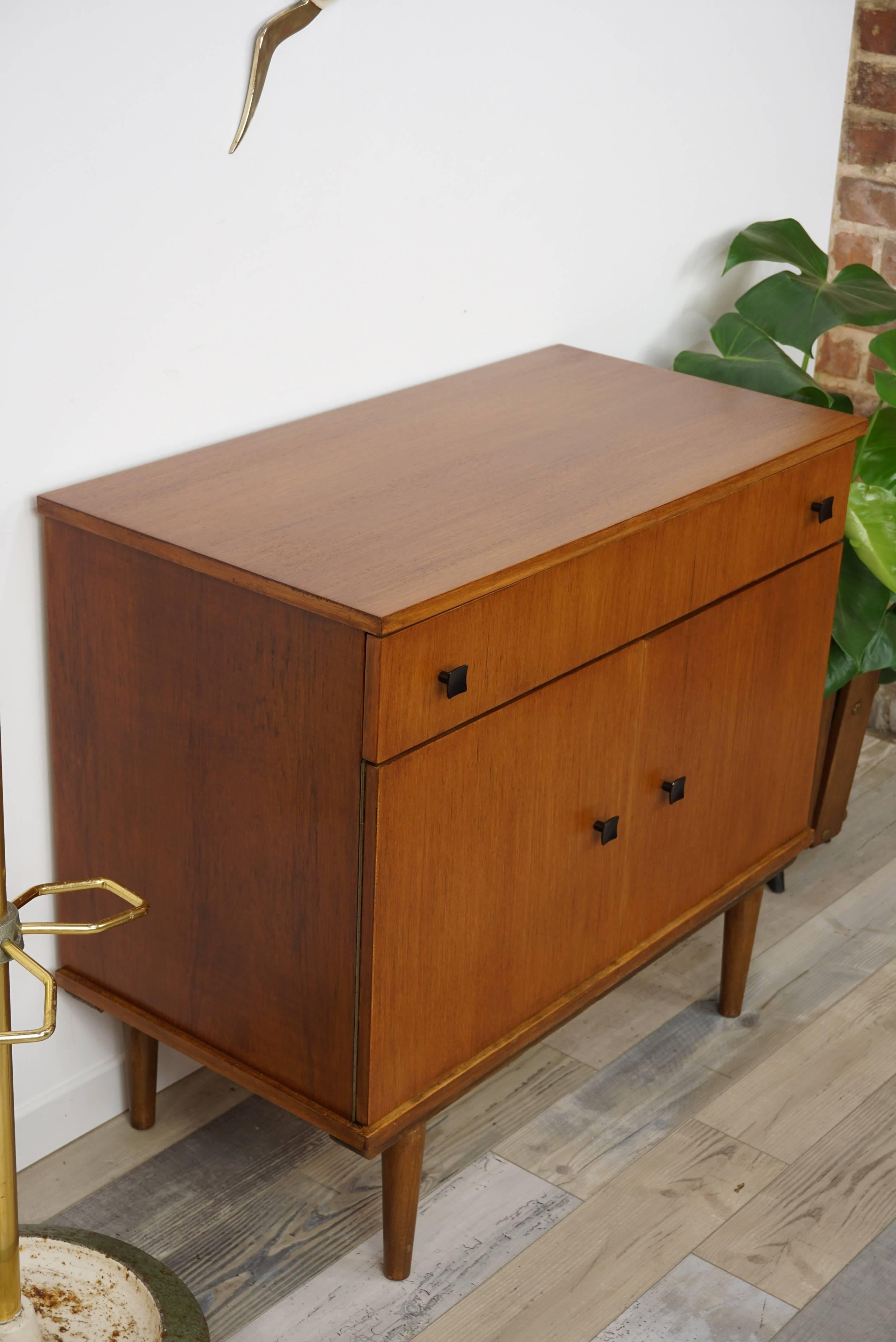 Metal Wooden Teak Storage Unit from the 1950s-1960s