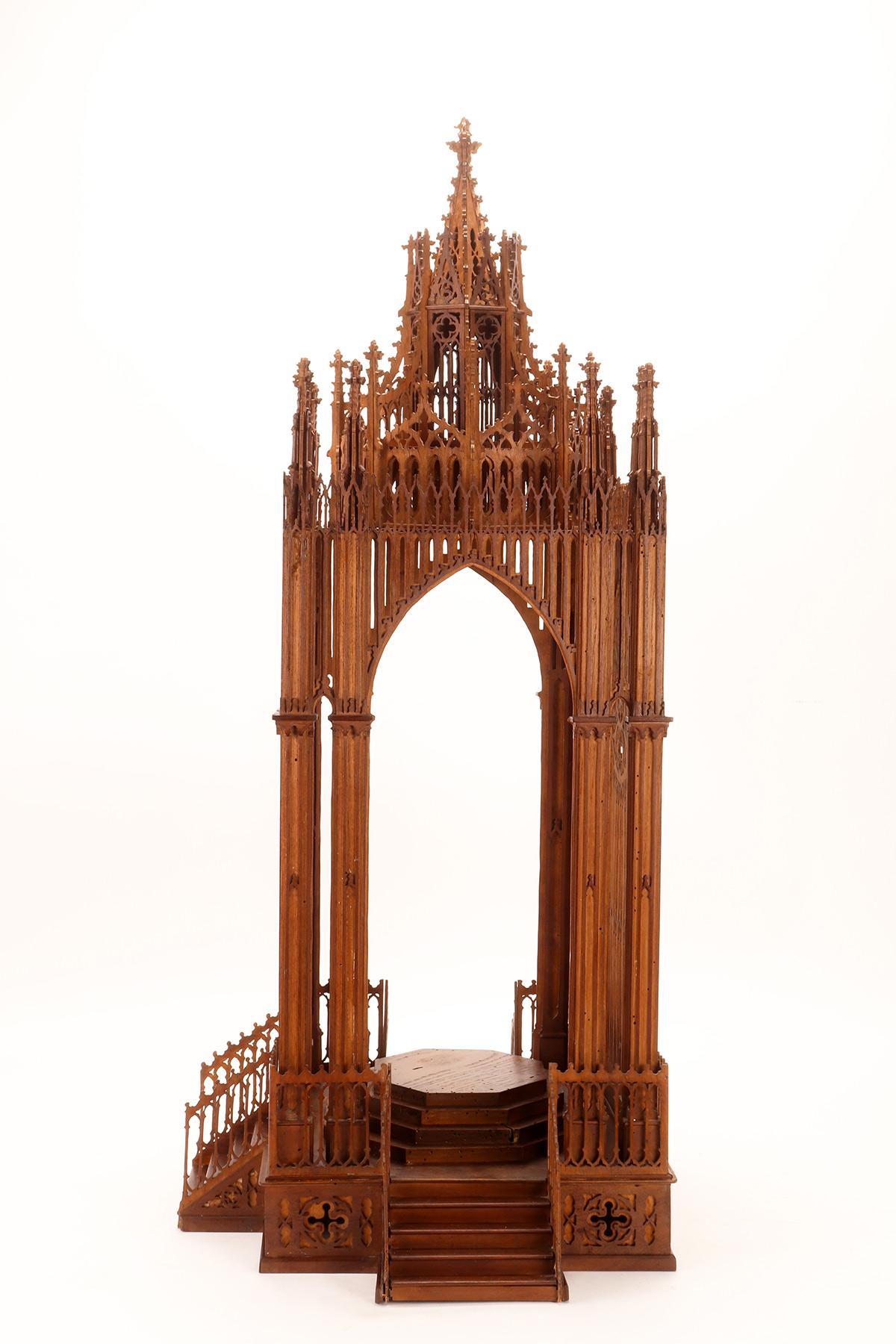 Throne for Eucharistic exposition. A sort of architectural shrine that was placed on the altar for the exposition of the Eucharist. the monstrance was placed in the center of the throne which in turn was placed on the tabernacle or on the highest