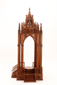 Wooden throne for Eucharistic exposition, Italy 1870.