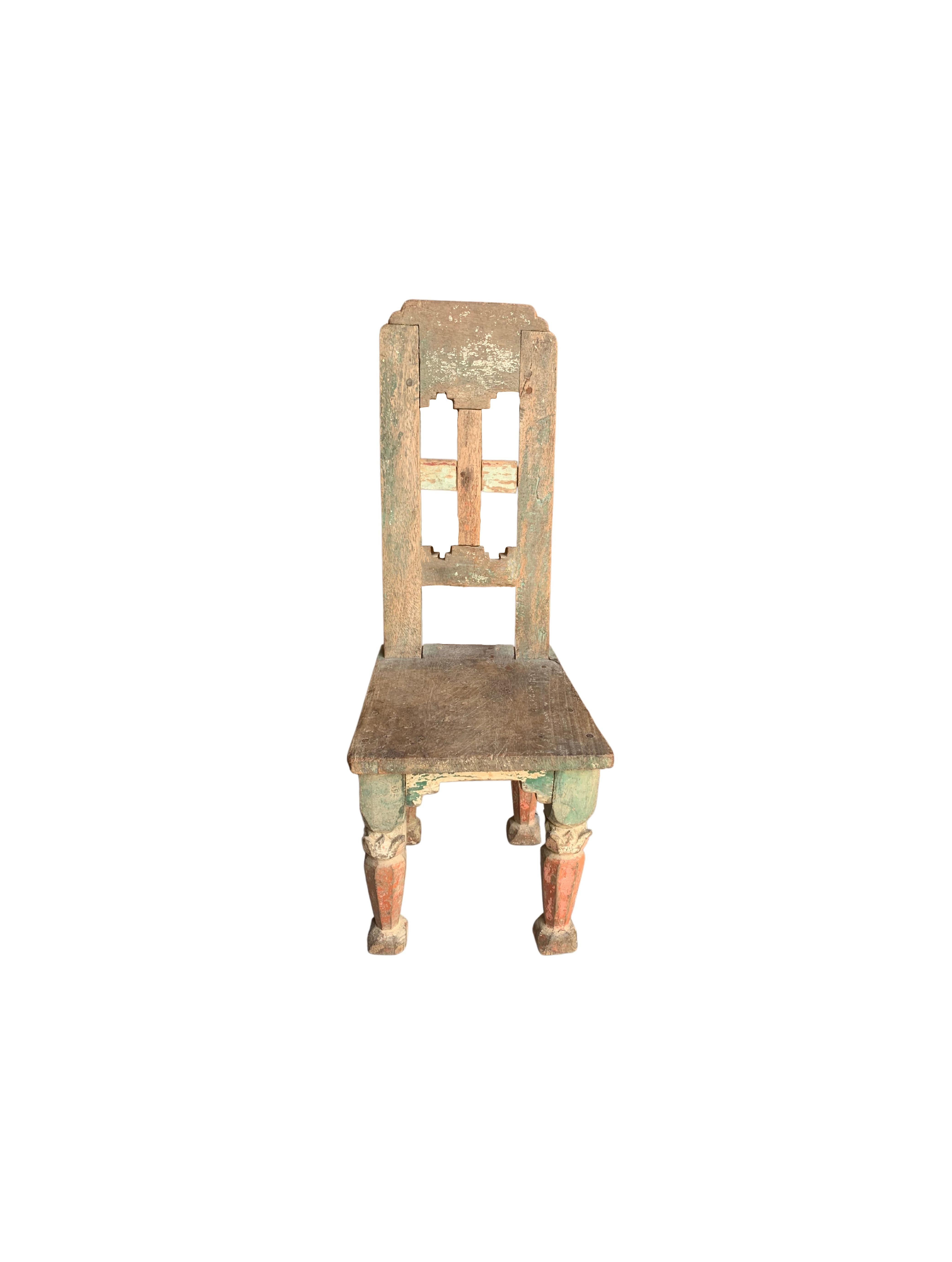 Dutch Colonial Wooden Tobacco Plantation Mini Chair, Java, Indonesia, c. 1900 For Sale