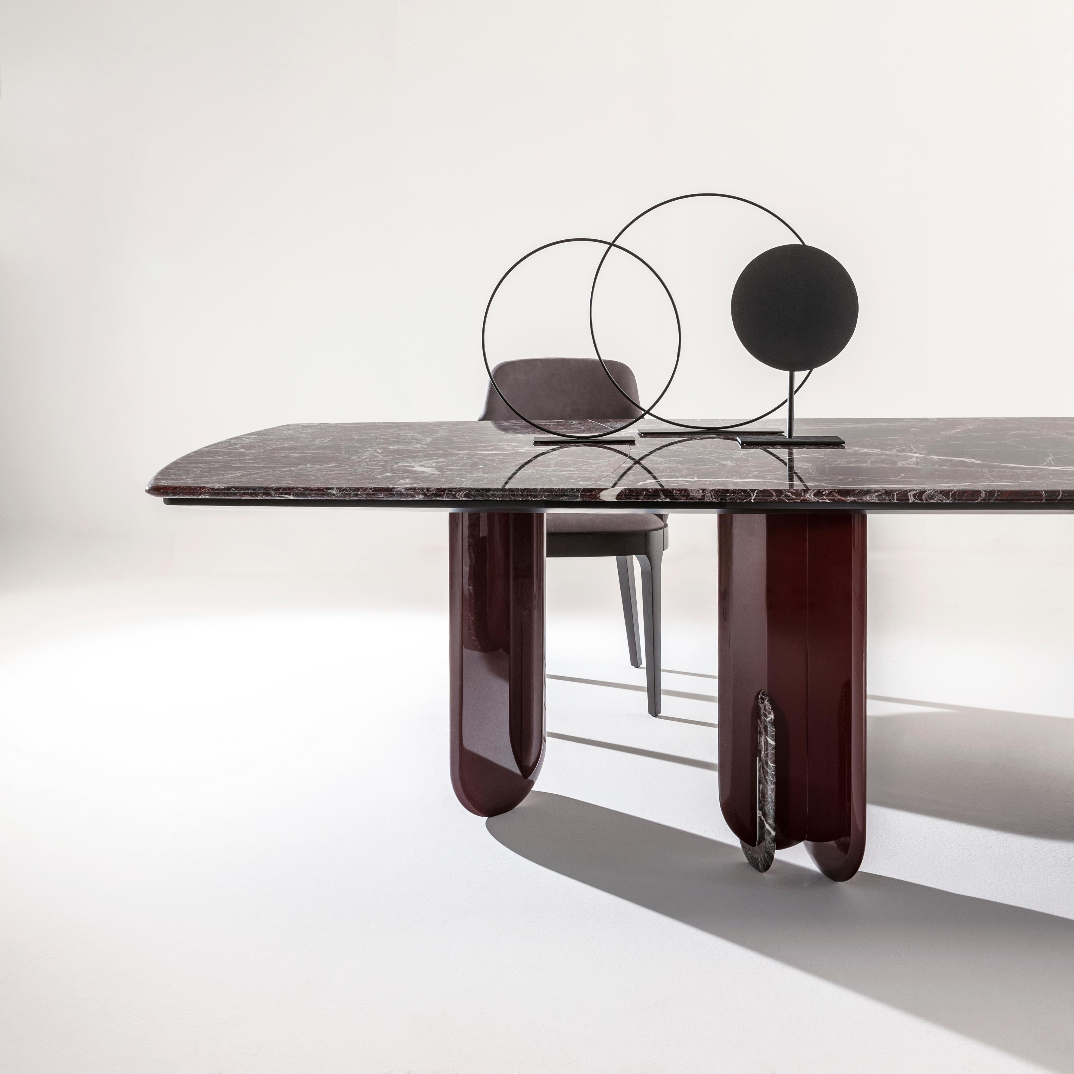 Holzplatte und modulare beine Talento Rechteckiger tisch von Laurameroni im Angebot 1