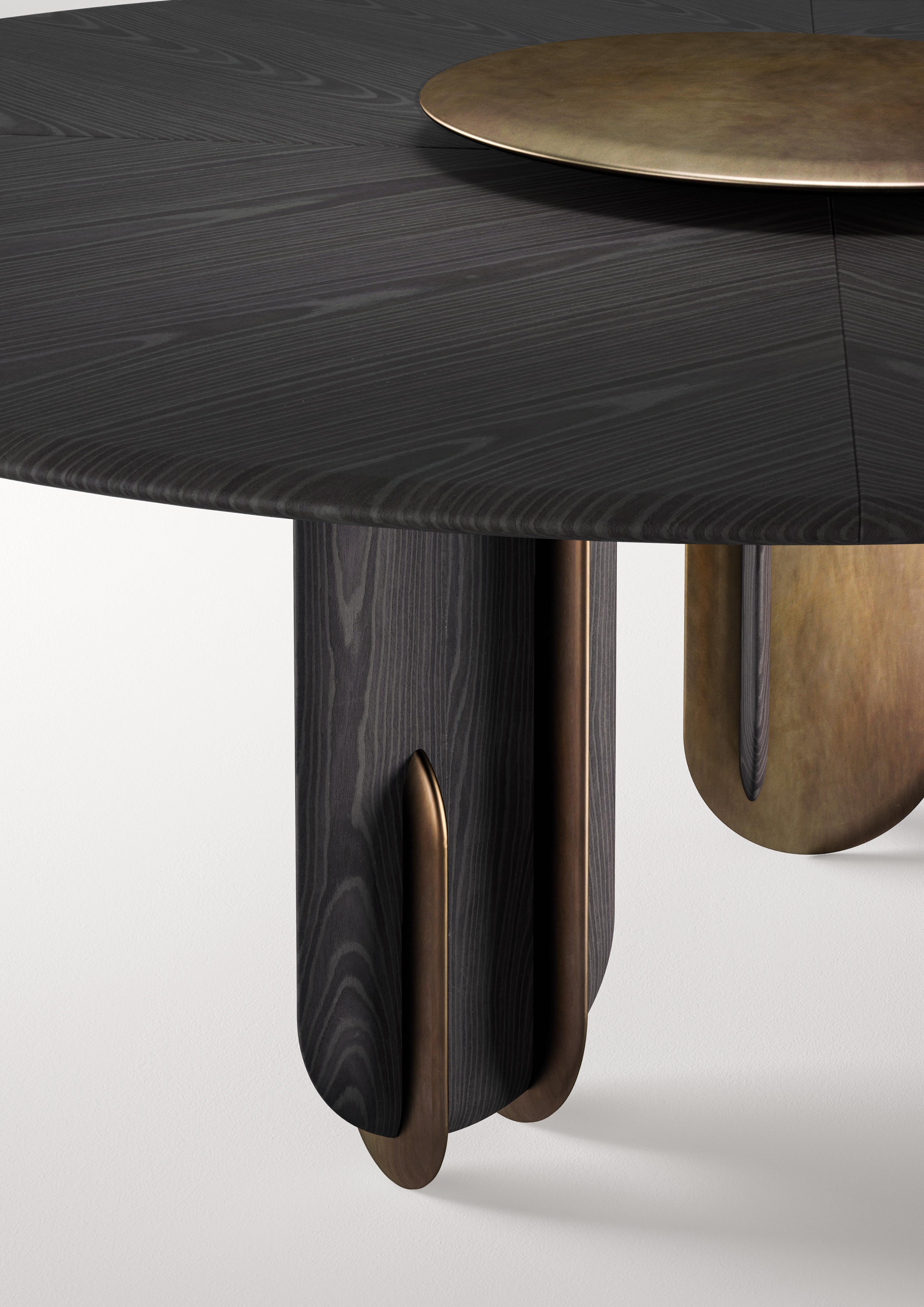 Tapa de madera y patas modulares Mesa redonda Talento by Laurameroni Italiano en venta