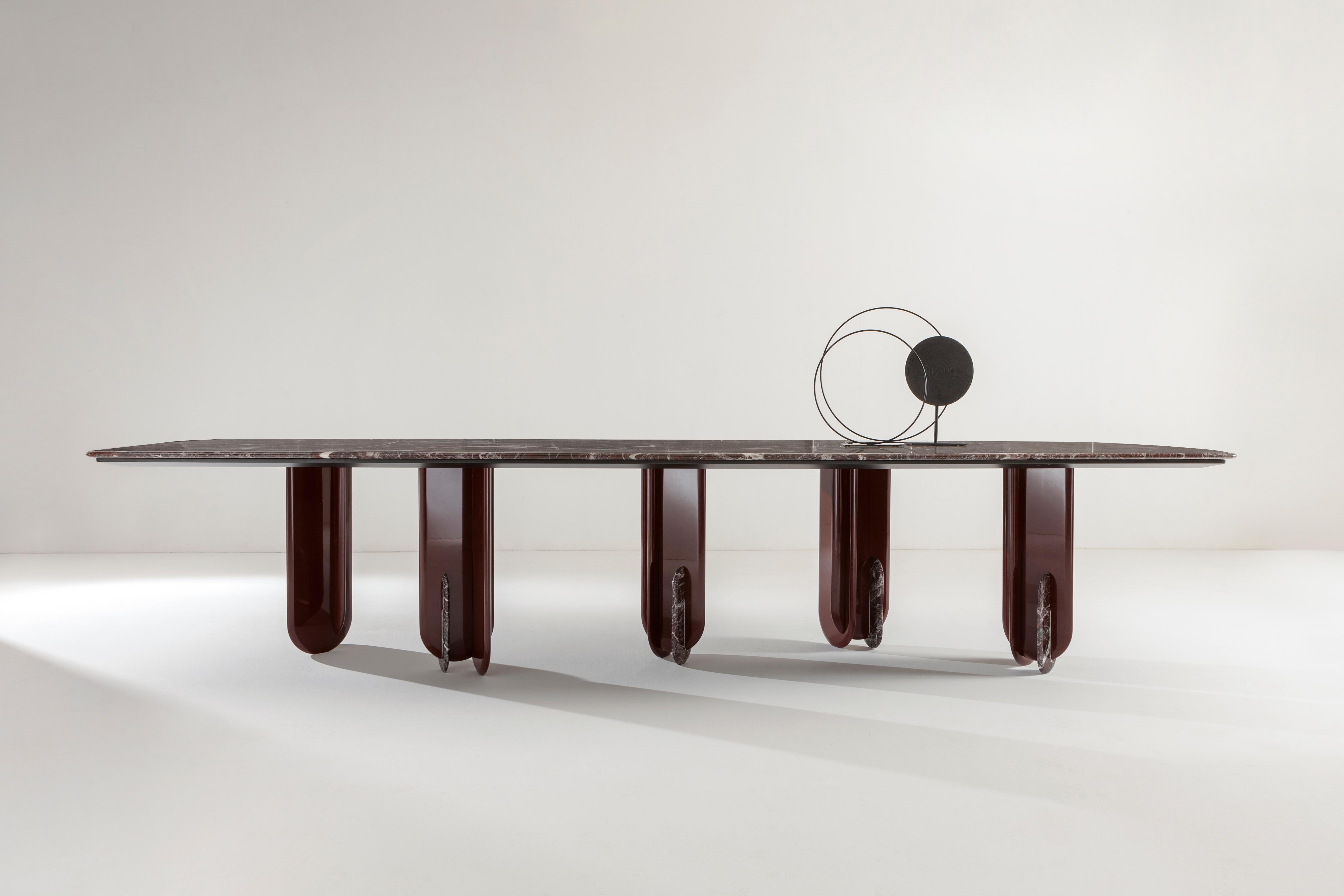 Tapa de madera y patas modulares Mesa redonda Talento by Laurameroni Siglo XXI y contemporáneo en venta