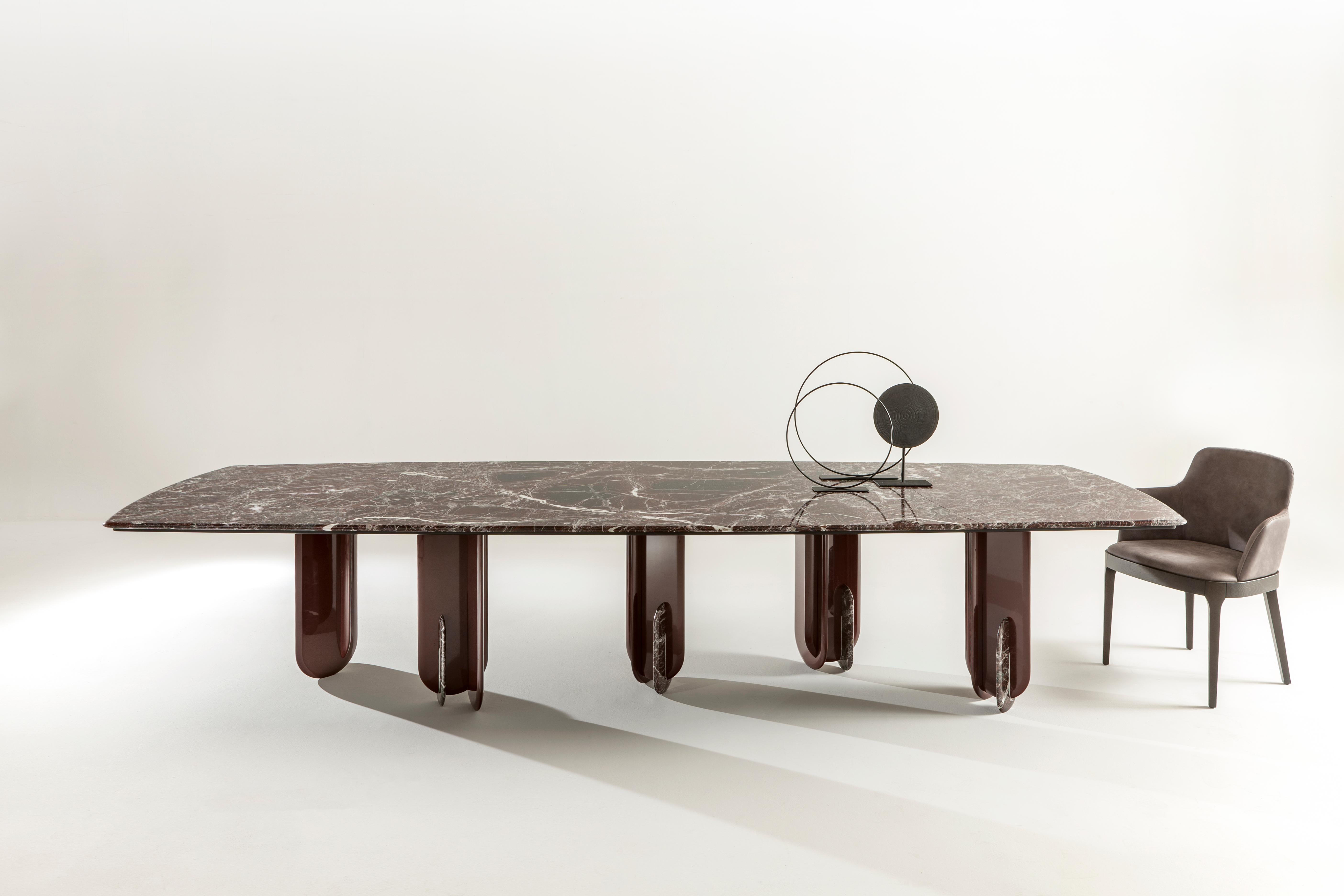 Tapa de madera y patas modulares Mesa redonda Talento by Laurameroni Madera en venta