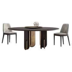 Table ronde Talento à plateau en bois et pieds modulaires par Laurameroni