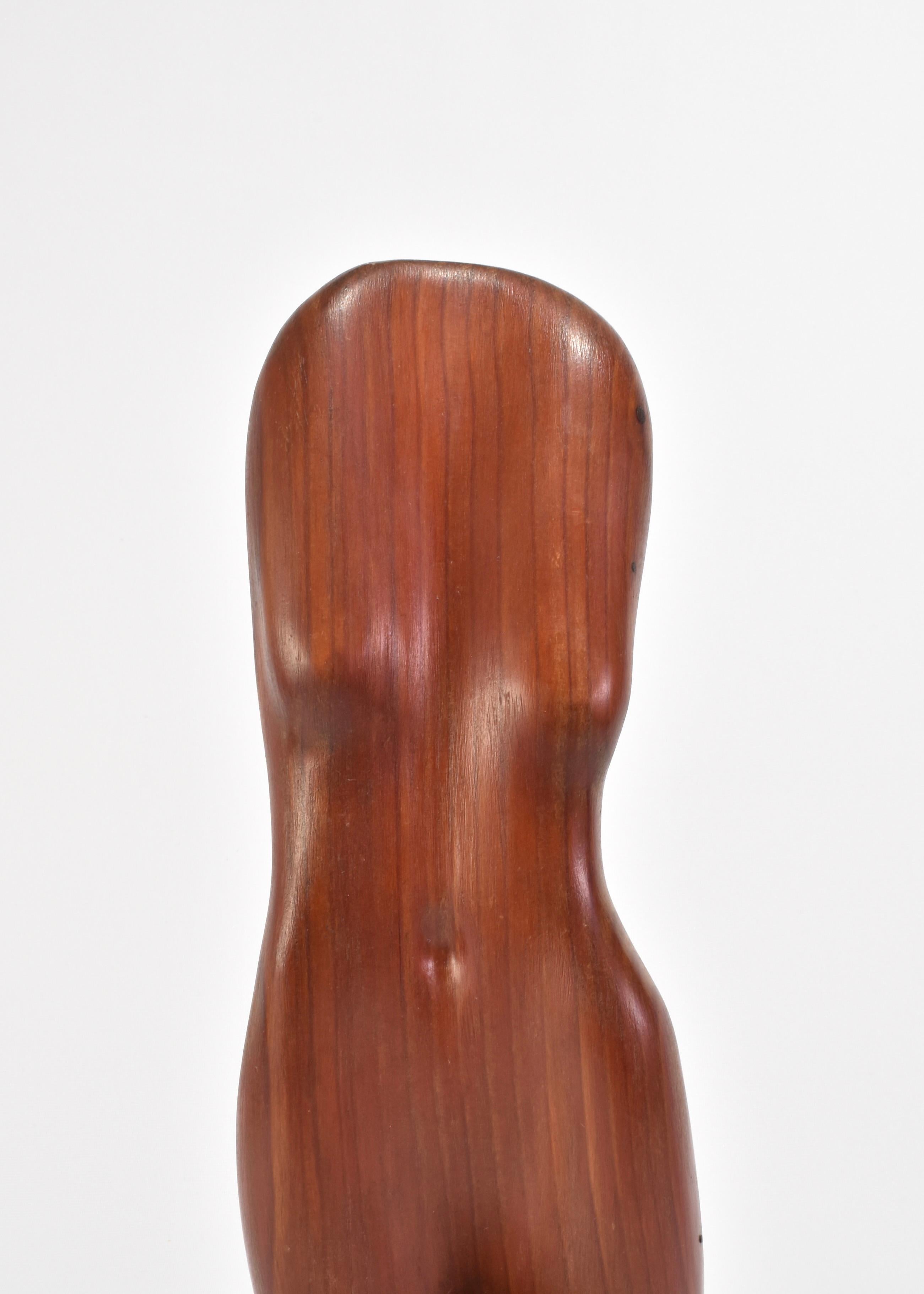 Una scultura di torso in legno di abete intagliato a mano e montato su una solida base in pietra dall'artista americano William Sildar. Il profilo è liscio e la finitura è ricca e calda.

Sulla base si legge: Sildar / Torso (Sandra) / Abete / 1986.