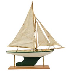 Vintage Wooden Toy Boat Probably Made in the 1960s