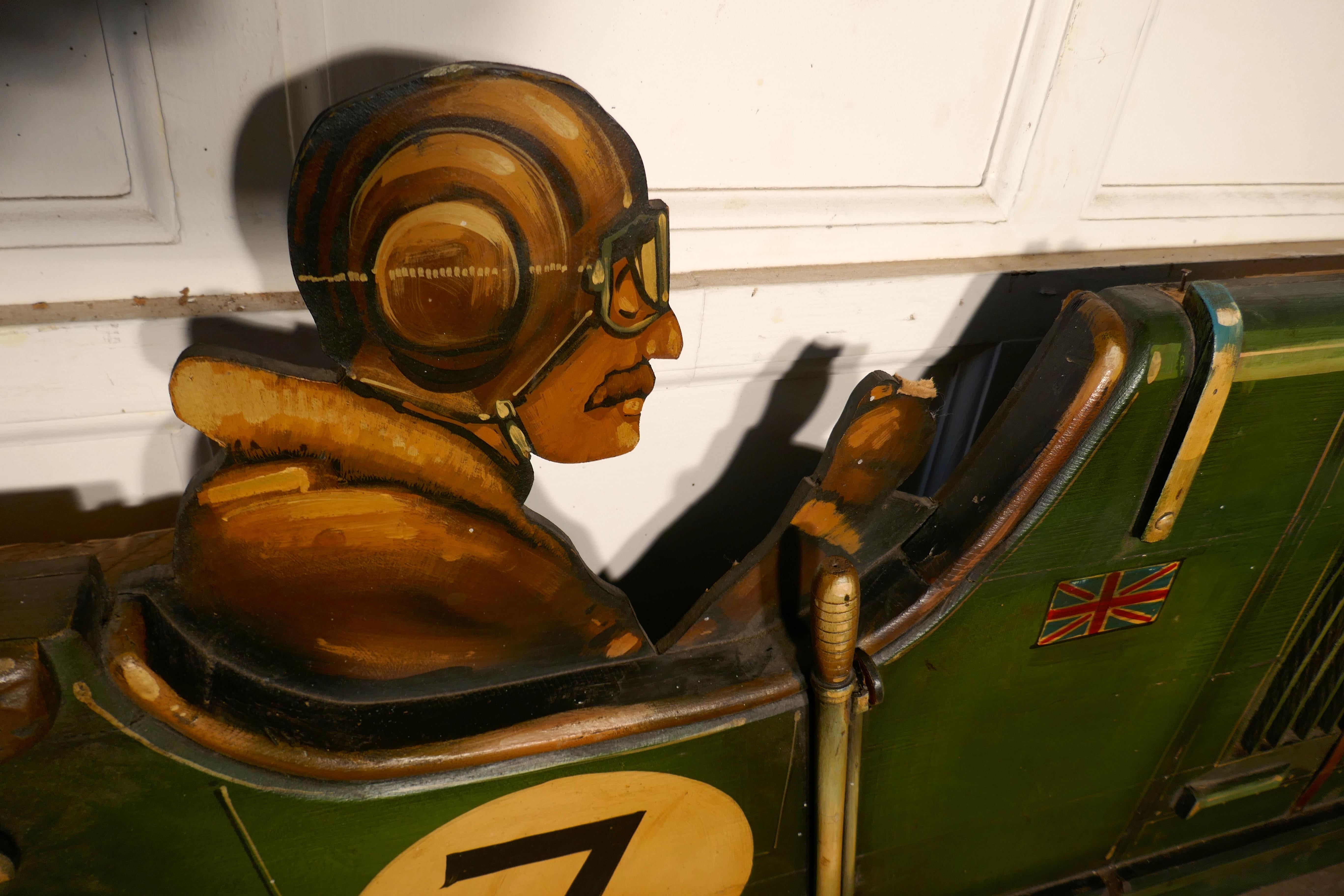 Wooden Trade Sign Advertising Model of a 3D Art Deco Bentley Racing Car 7