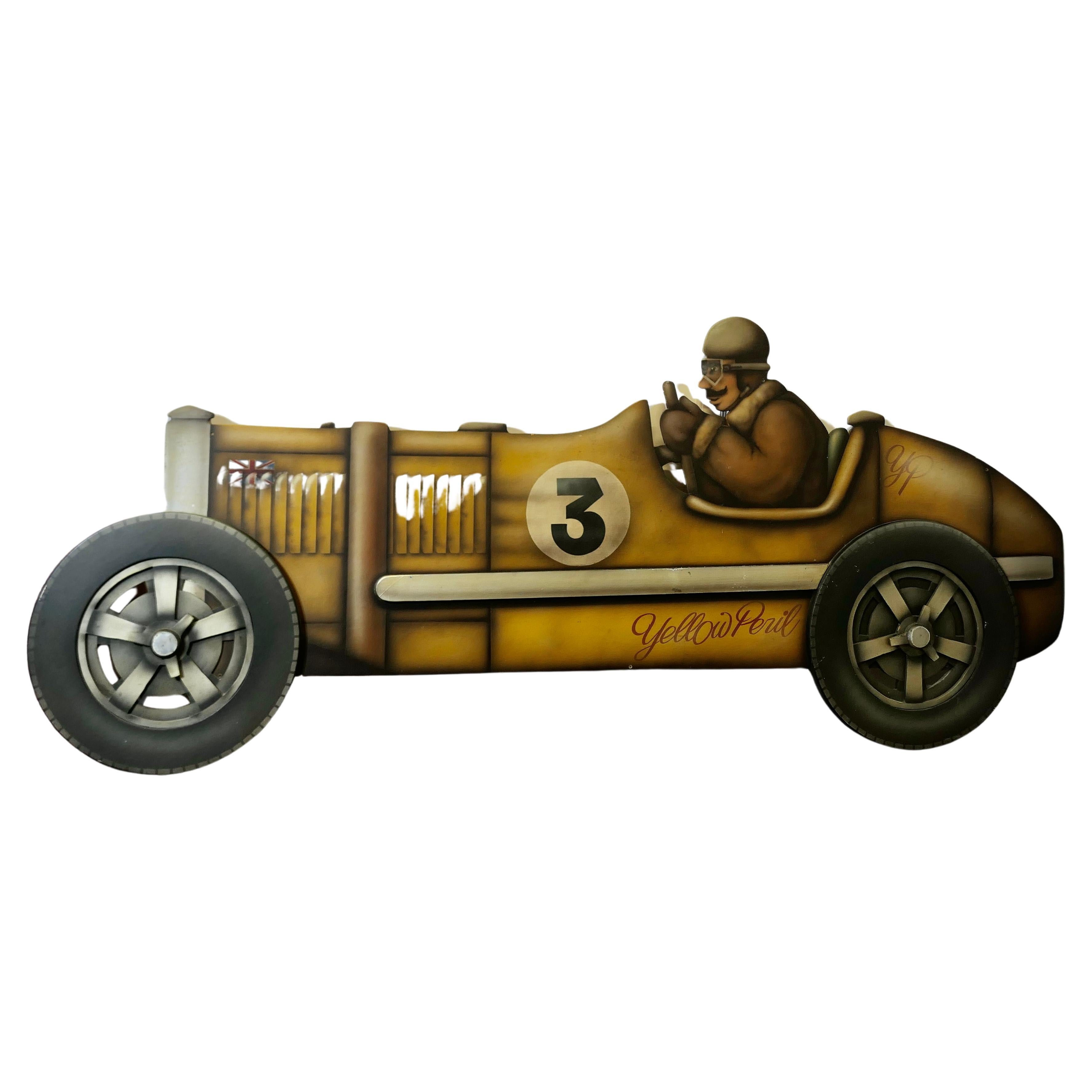 Wooden Trade Sign Advertising Model of Kissel Gold Bug Speedster   