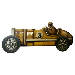 Vintage Wooden Trade Sign Advertising Model of Kissel Gold Bug Speedster   