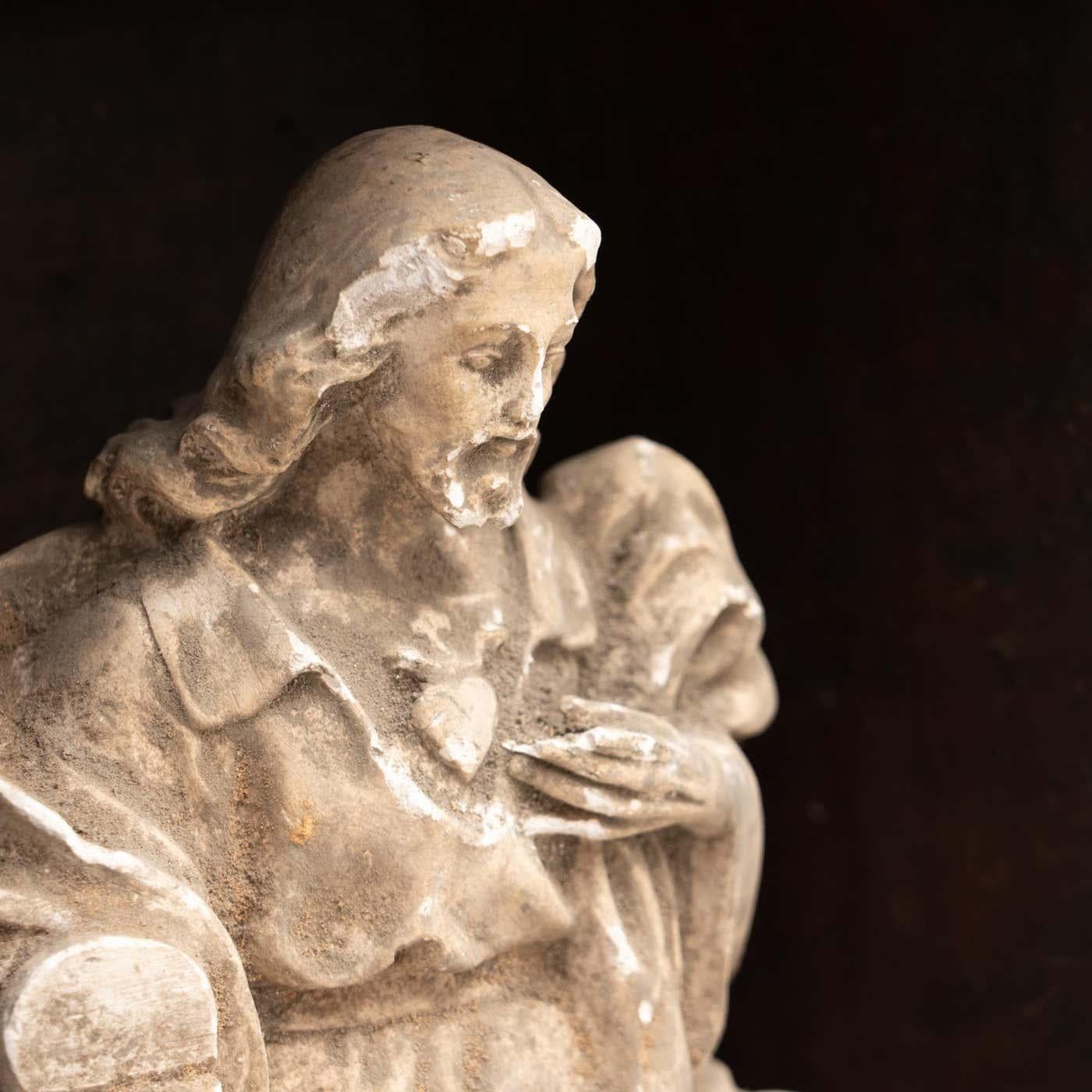 Spagnolo Figura tradizionale in legno in una nicchia di un santo, 1950 circa in vendita