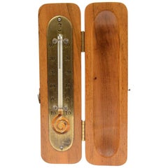 Wooden Travel Thermometer Made in the 1920s
