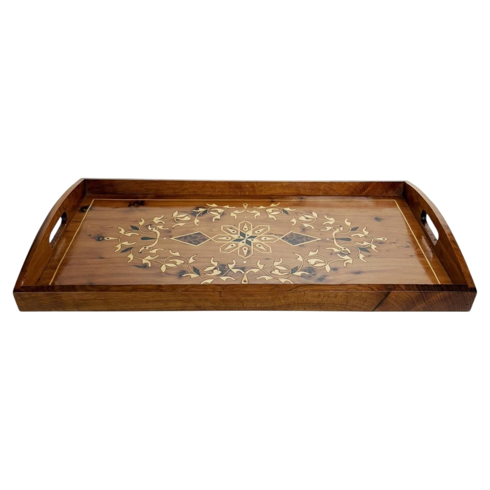 Wooden Tray in the French Provincial Style, France, 1950s