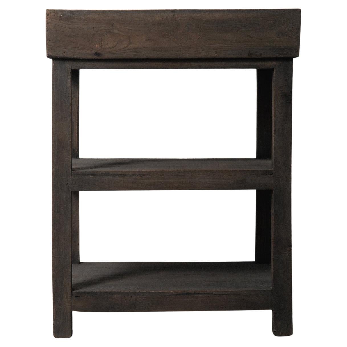 Wooden Tray Shelf With Tiered Storage