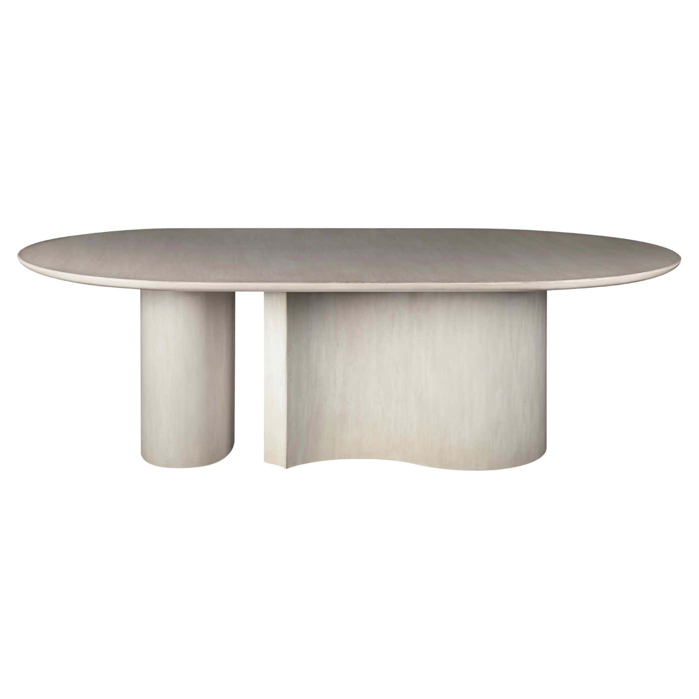 Wooden Tremouille Dining Table with Irregular Base and a Cylindrical ...