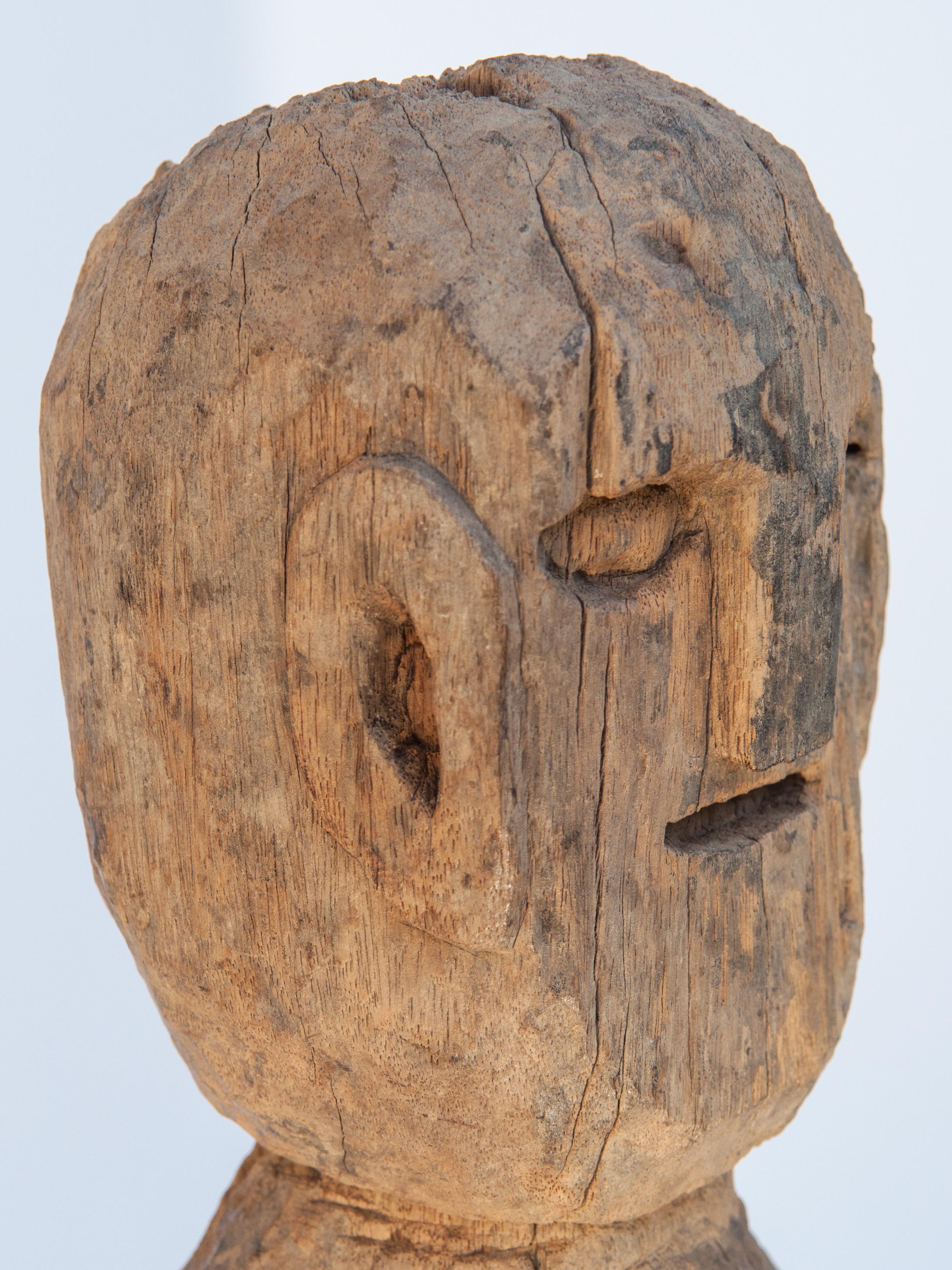 Wooden Tribal Female Statue from West Nepal, Early to Mid-20th Century, Mounted 5
