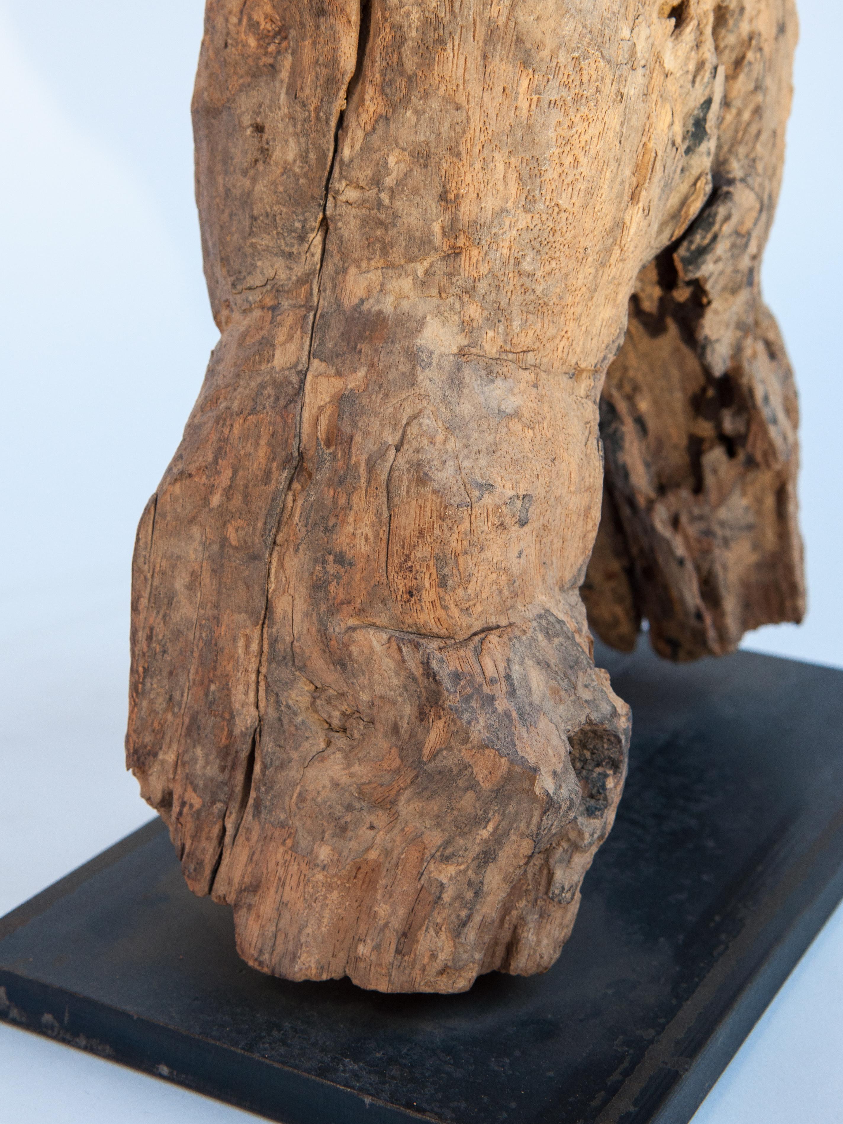 Wooden Tribal Female Statue from West Nepal, Early to Mid-20th Century, Mounted 11