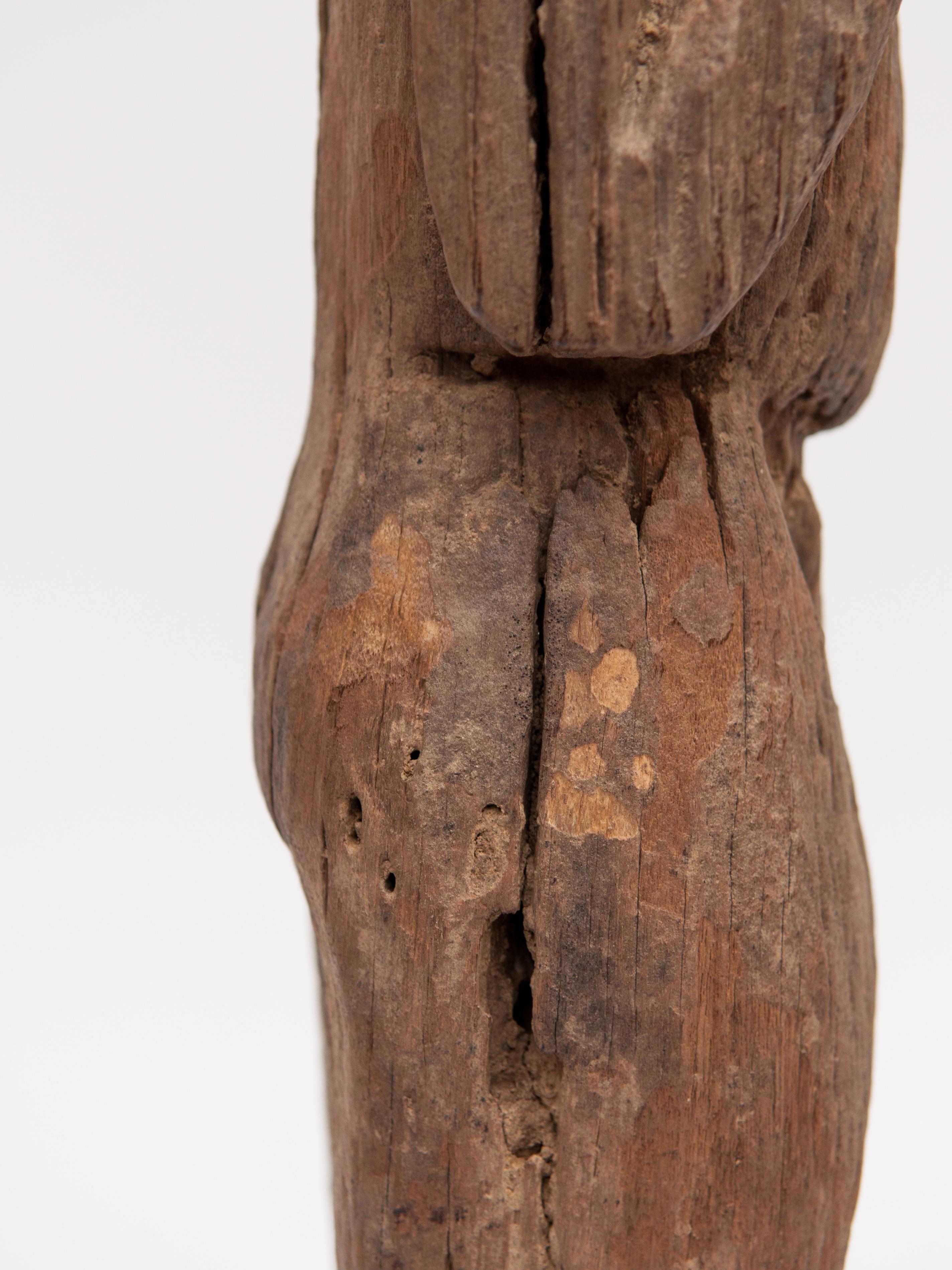 Wooden Tribal Male Statue from West Nepal, Early to Mid-20th Century, Mounted 8