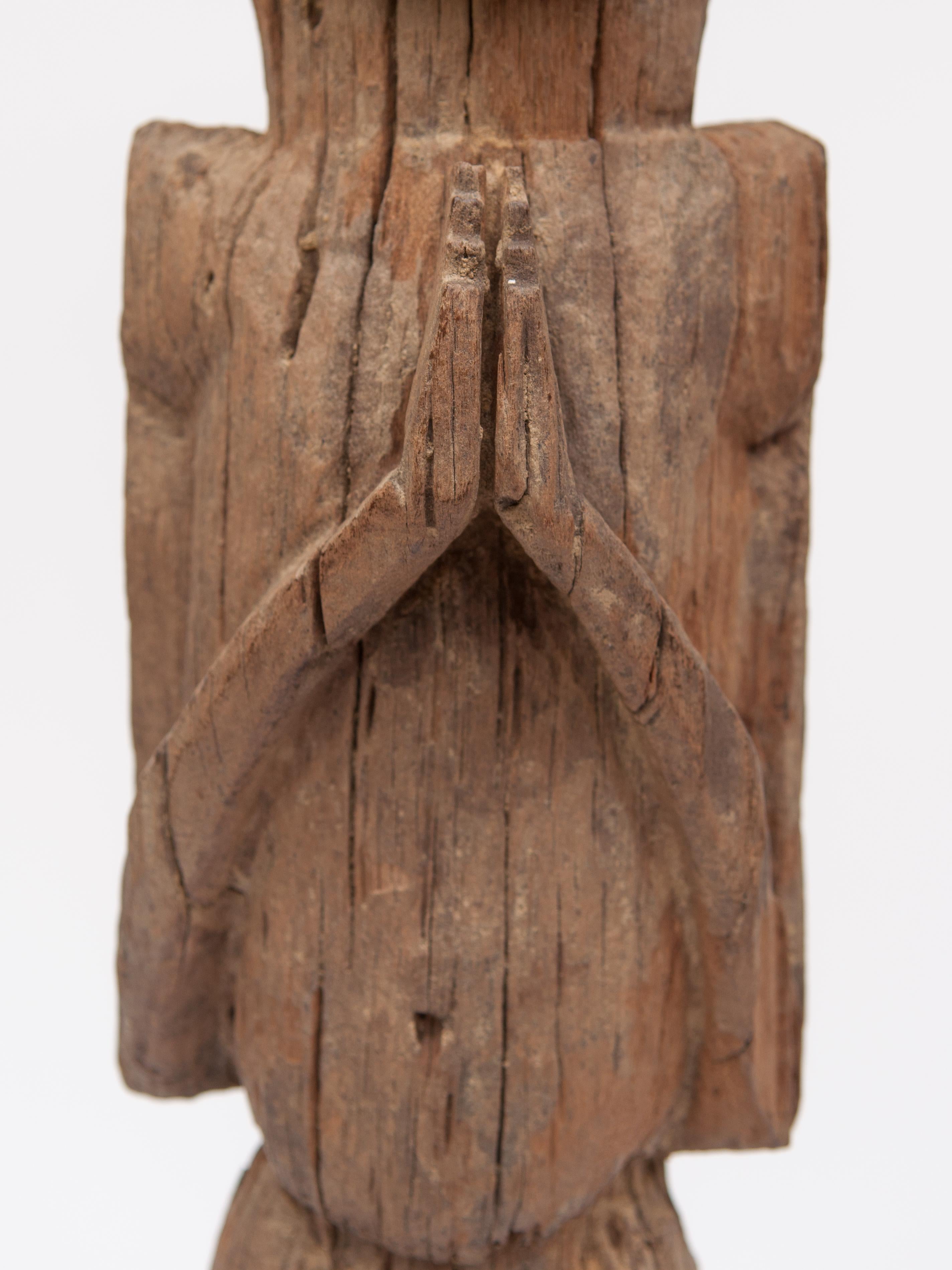 Wooden Tribal Male Statue from West Nepal, Early to Mid-20th Century, Mounted 9