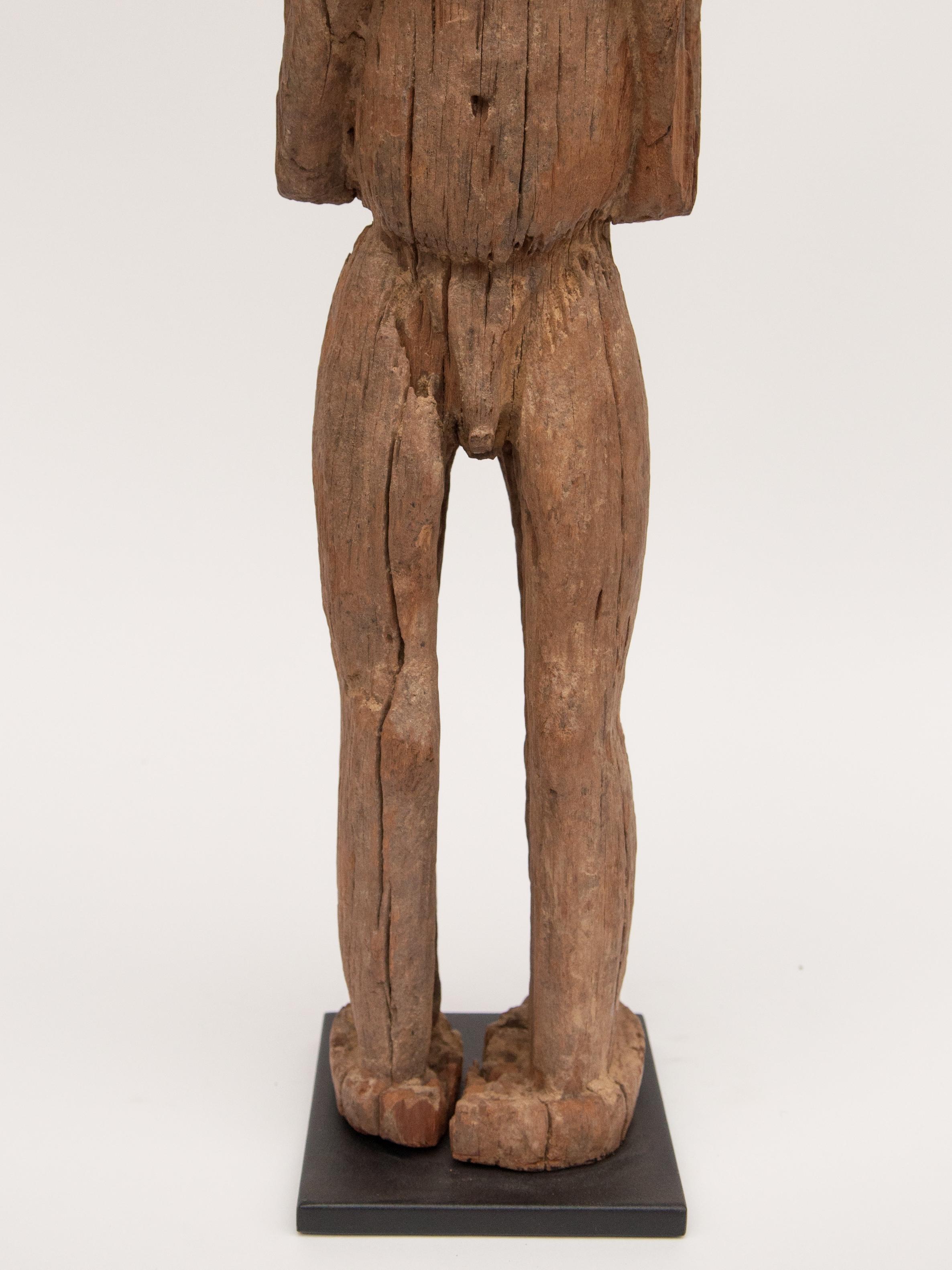 Wooden Tribal Male Statue from West Nepal, Early to Mid-20th Century, Mounted 11