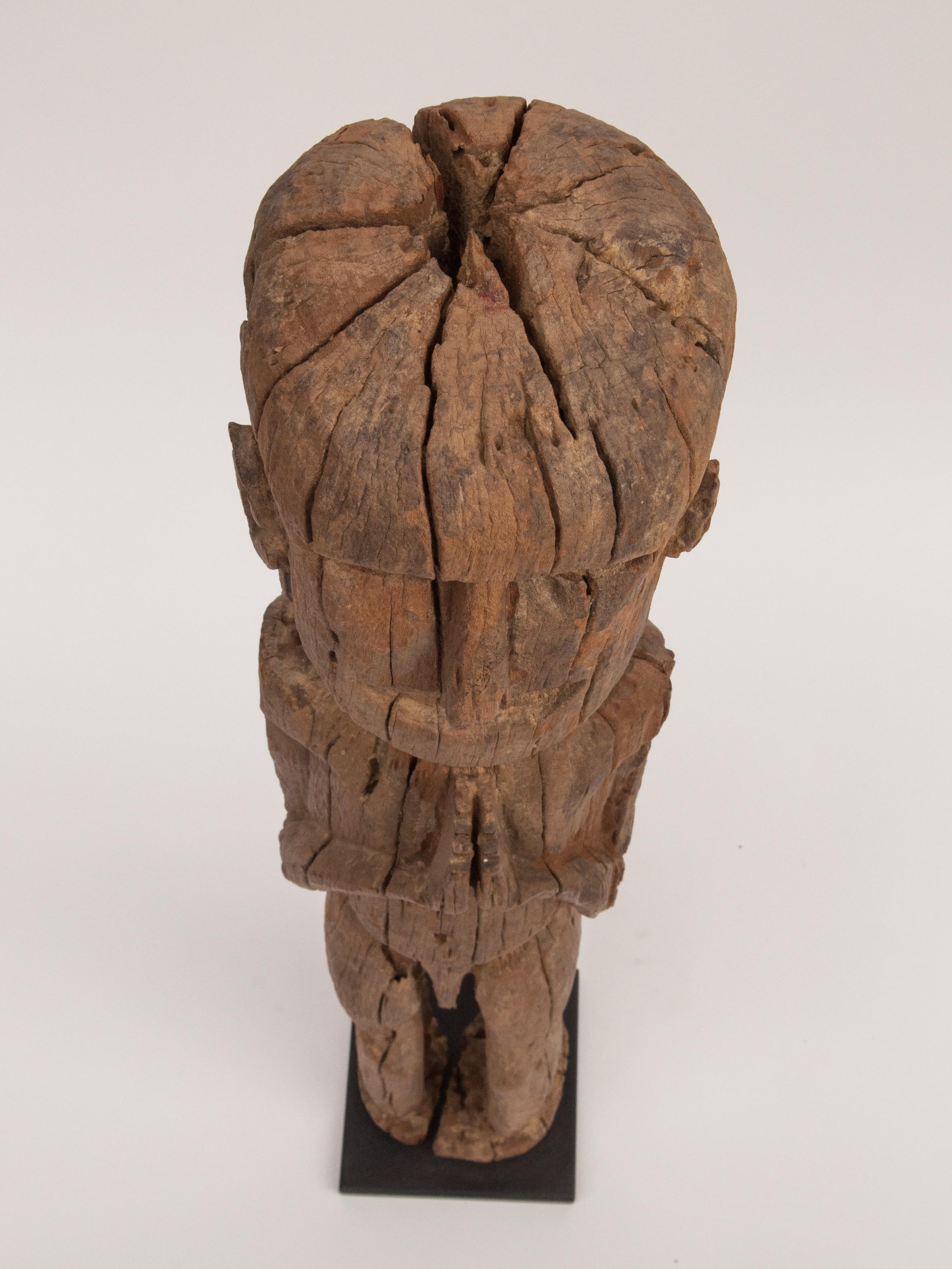 Wooden Tribal Male Statue from West Nepal, Early to Mid-20th Century, Mounted 13