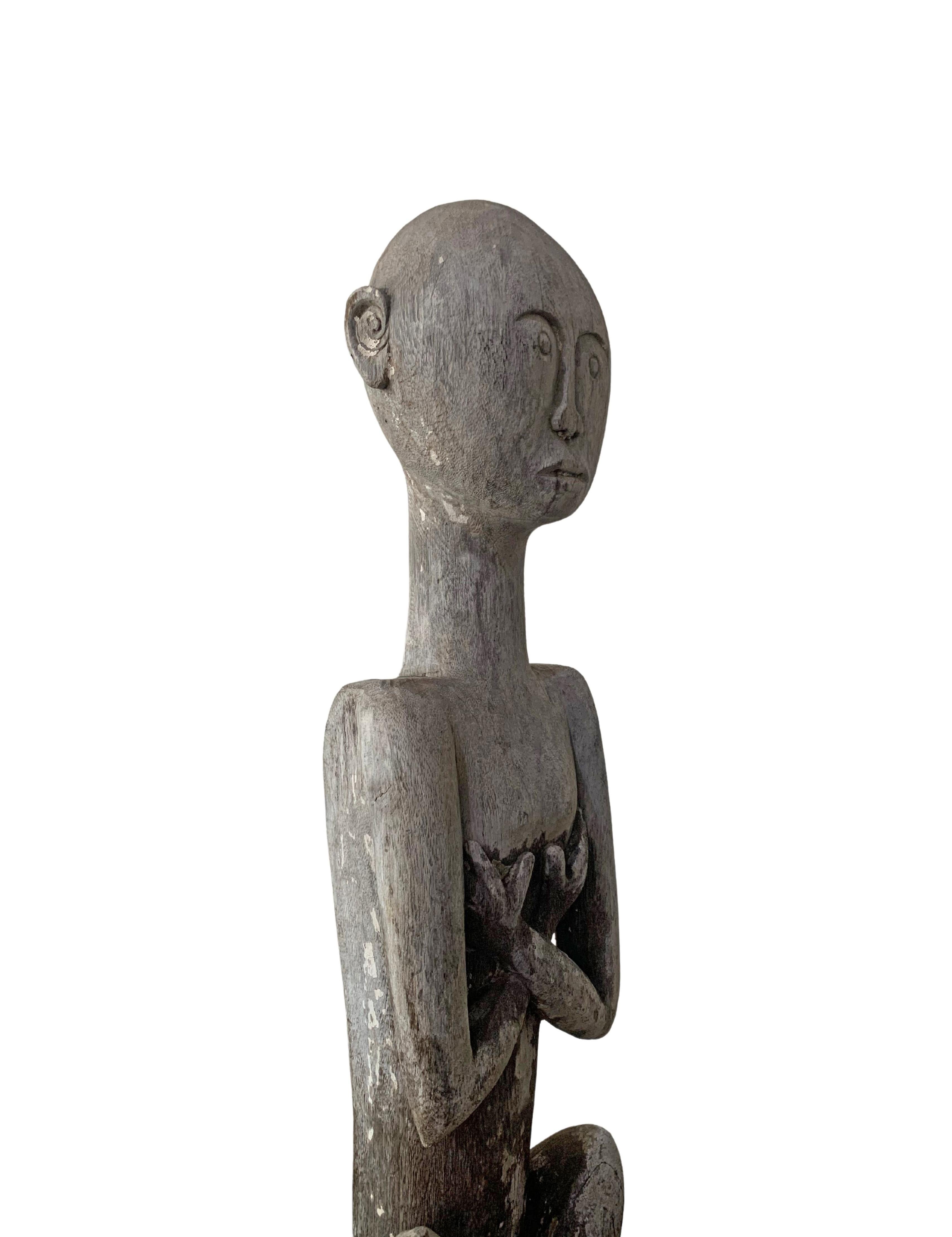 Hardwood Wooden Tribal Sculpture / Carving of Ancestral Figure, Sumba Island, Indonesia